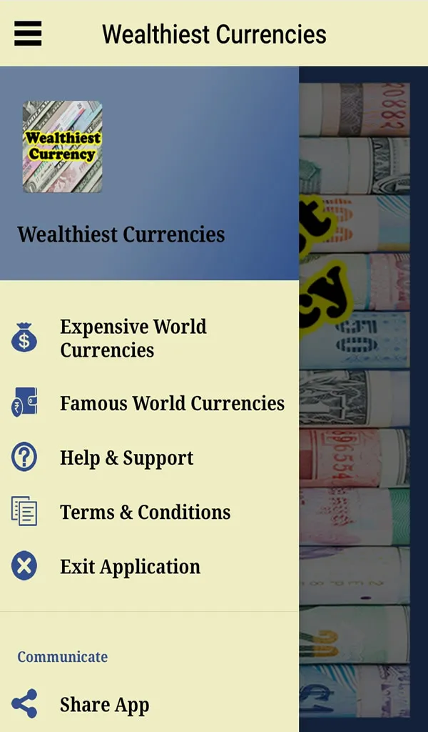 Wealthiest Currencies | Indus Appstore | Screenshot