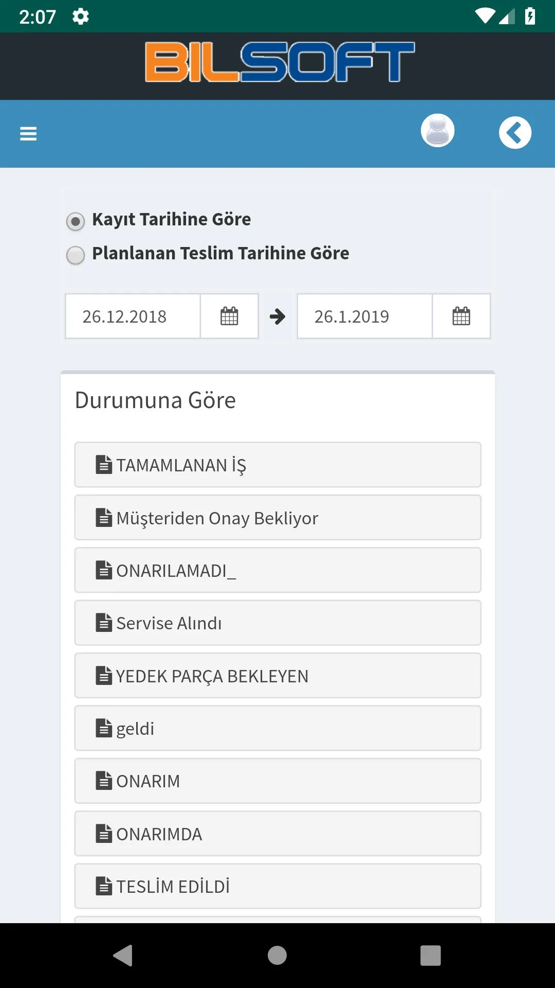 Bilsoft Teknik Servis Programı | Indus Appstore | Screenshot