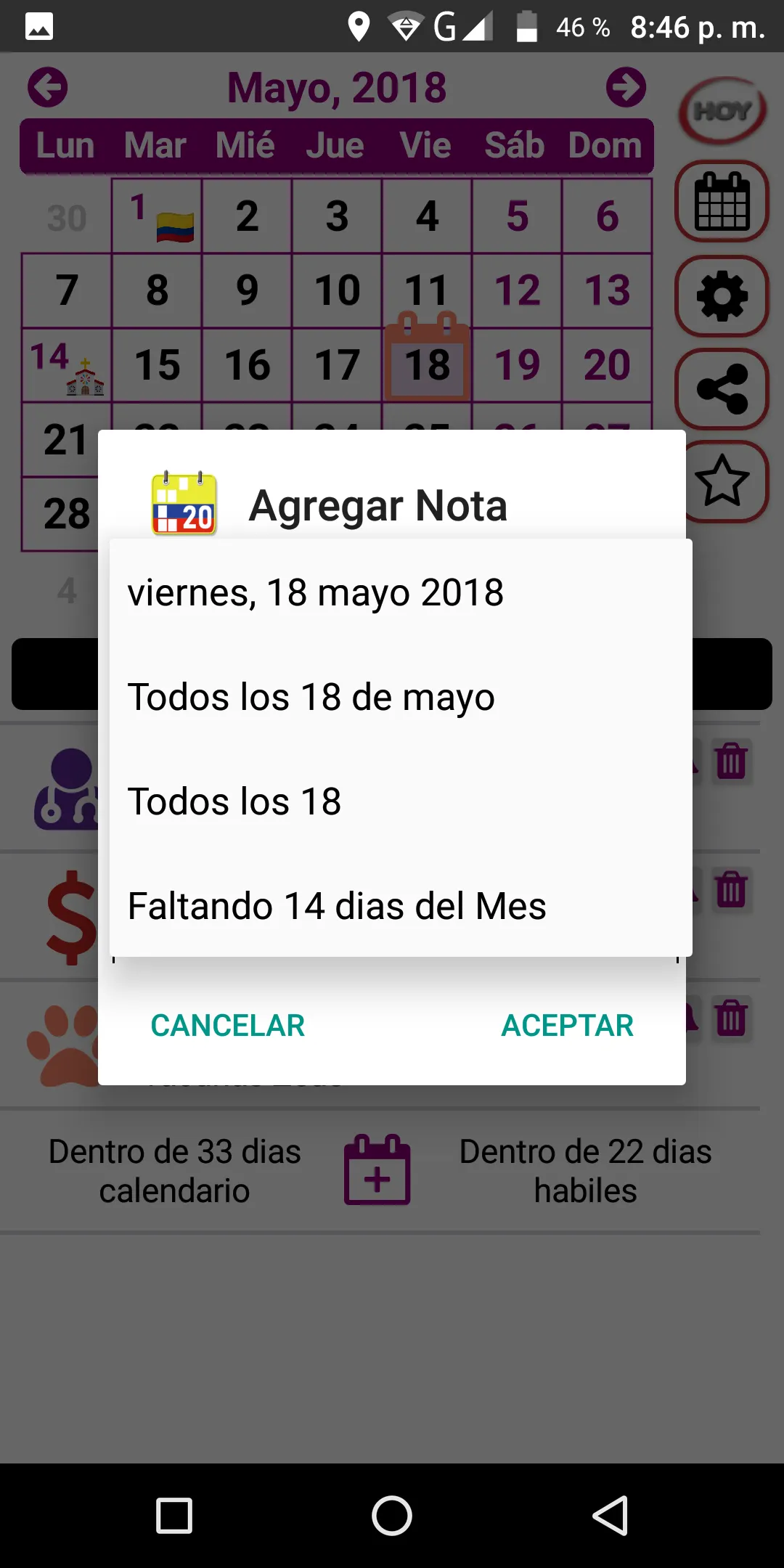 Festivos Colombia 2024, Widget | Indus Appstore | Screenshot