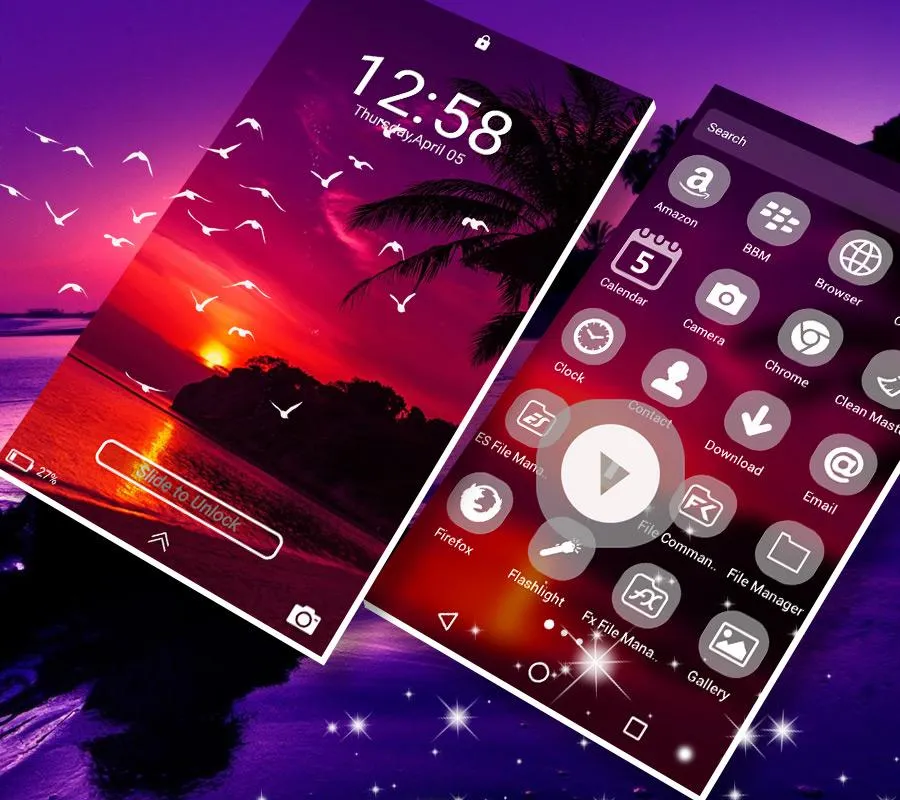 Sunset Launcher Theme | Indus Appstore | Screenshot