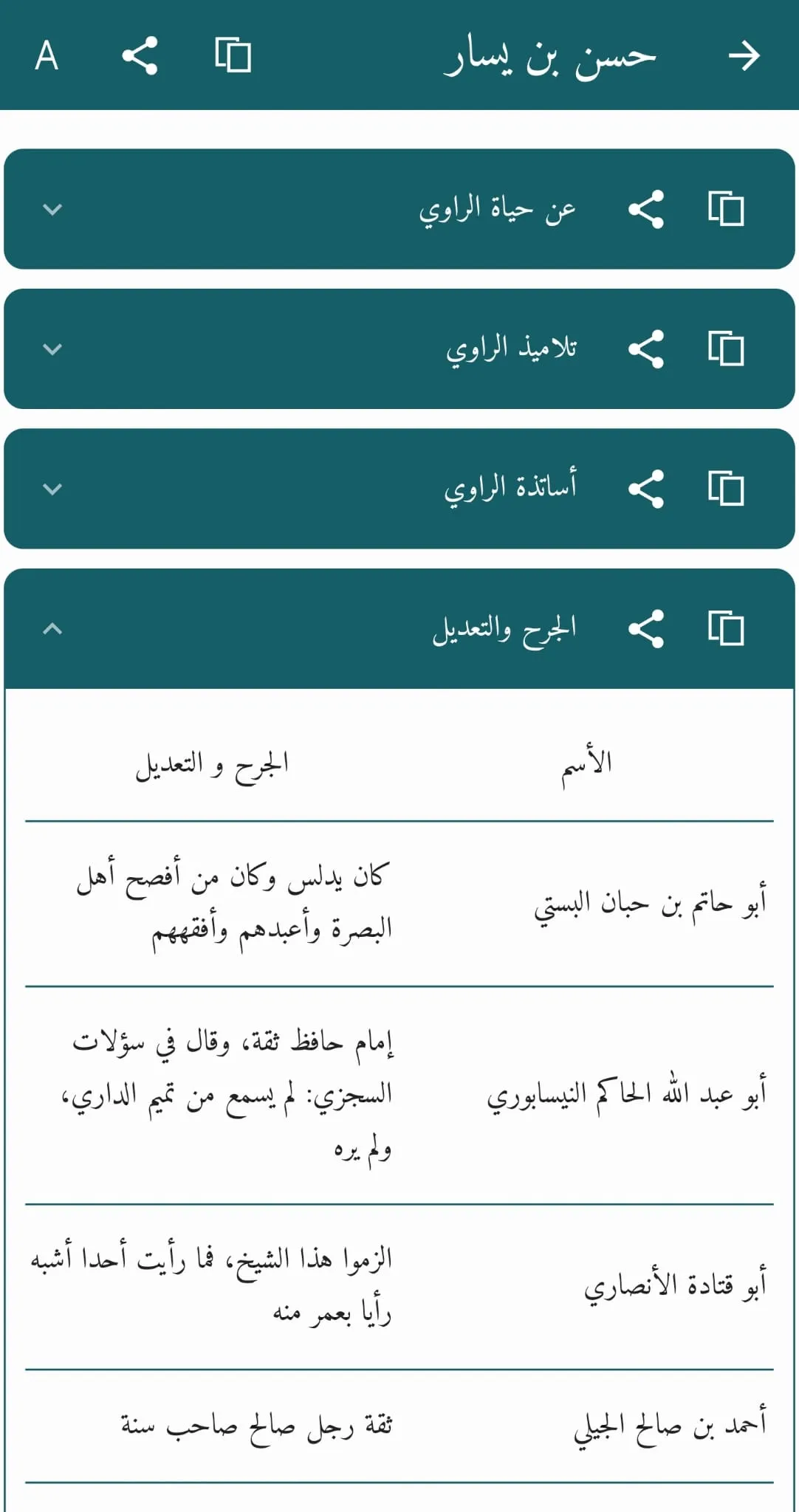 رواة الحديث | Indus Appstore | Screenshot