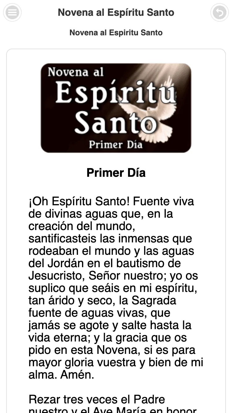 Novena al Espíritu Santo | Indus Appstore | Screenshot