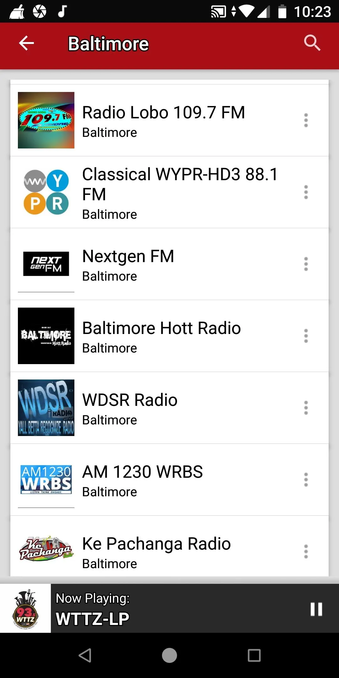 Baltimore Radio Stations | Indus Appstore | Screenshot