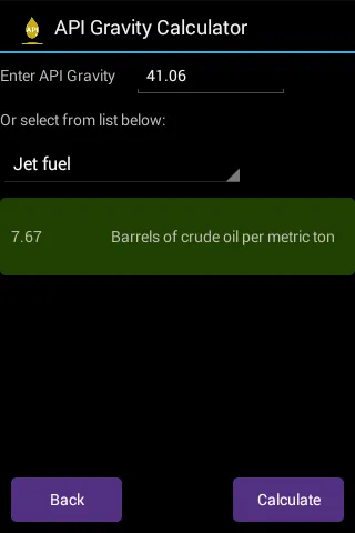 API Gravity Calculator Lite | Indus Appstore | Screenshot