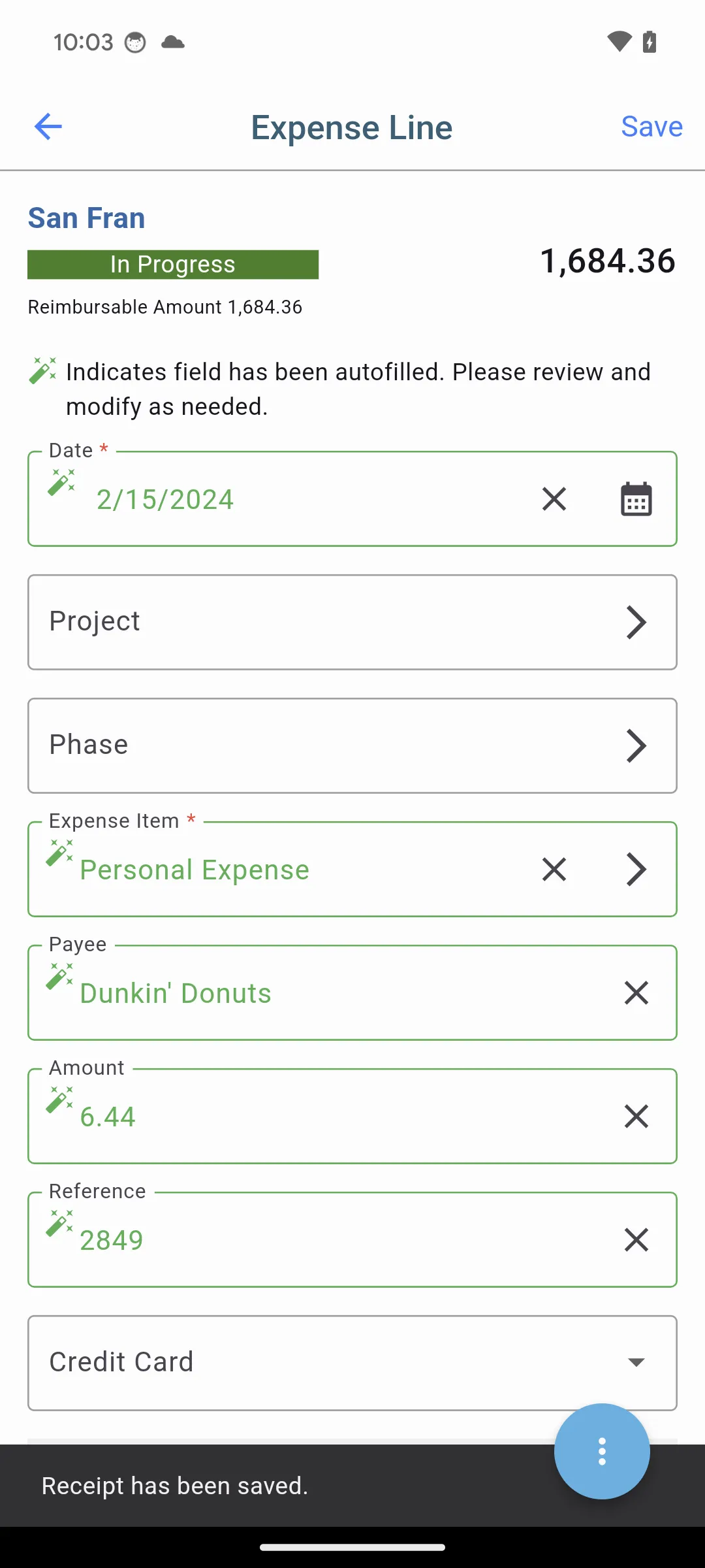 Deltek Expense for Ajera | Indus Appstore | Screenshot