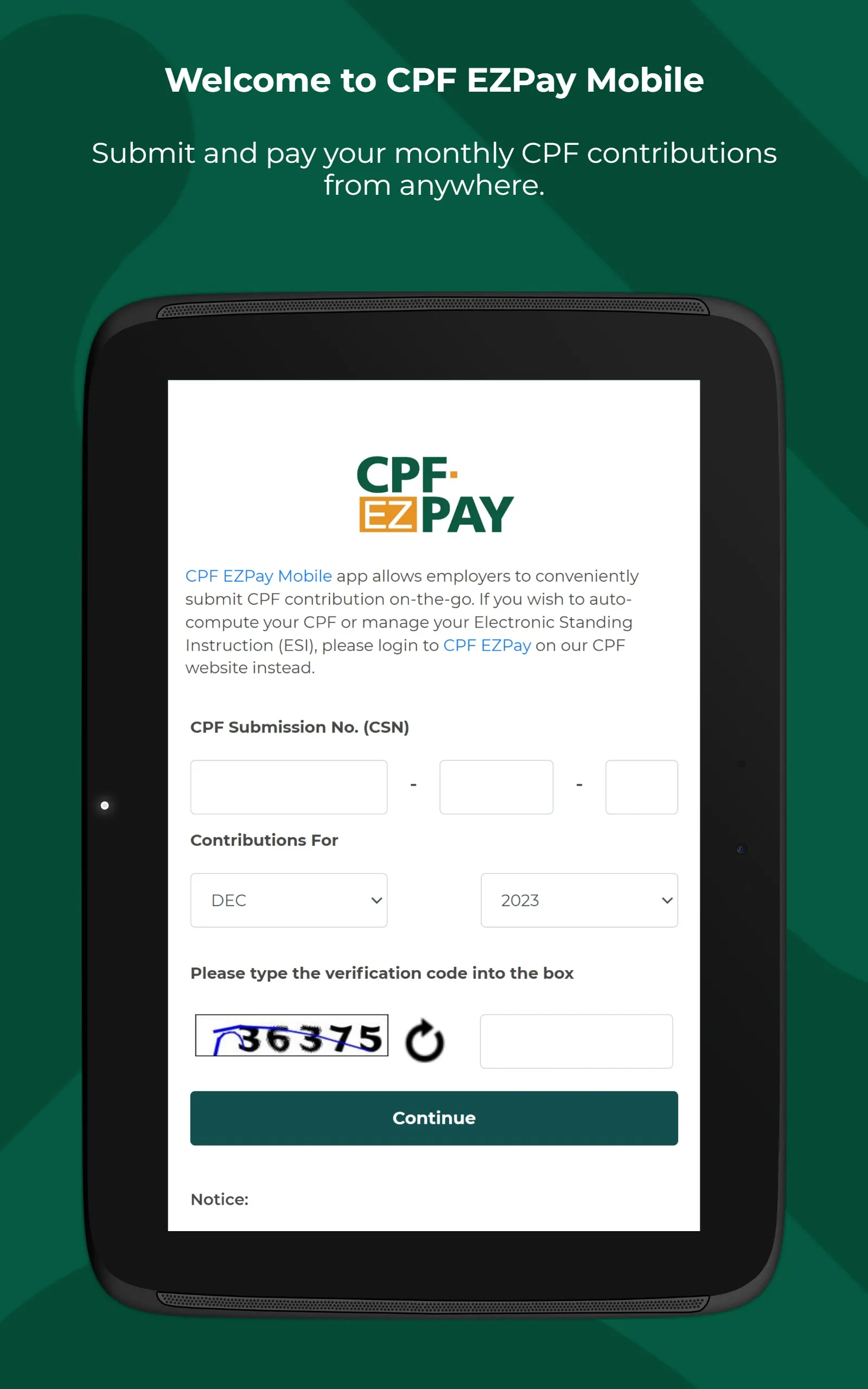 CPF EZPay Mobile | Indus Appstore | Screenshot