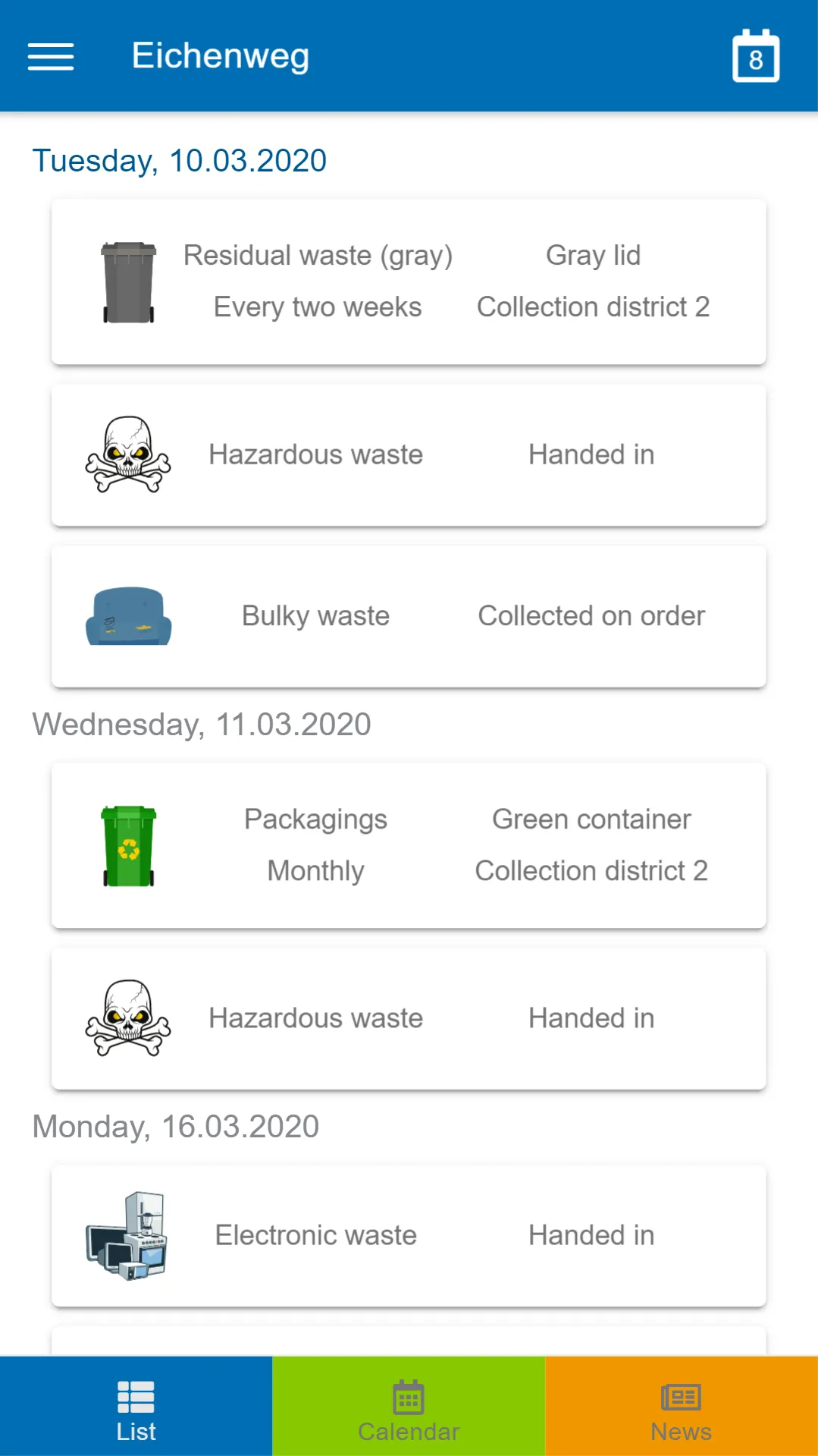 Waste calendar Enger | Indus Appstore | Screenshot