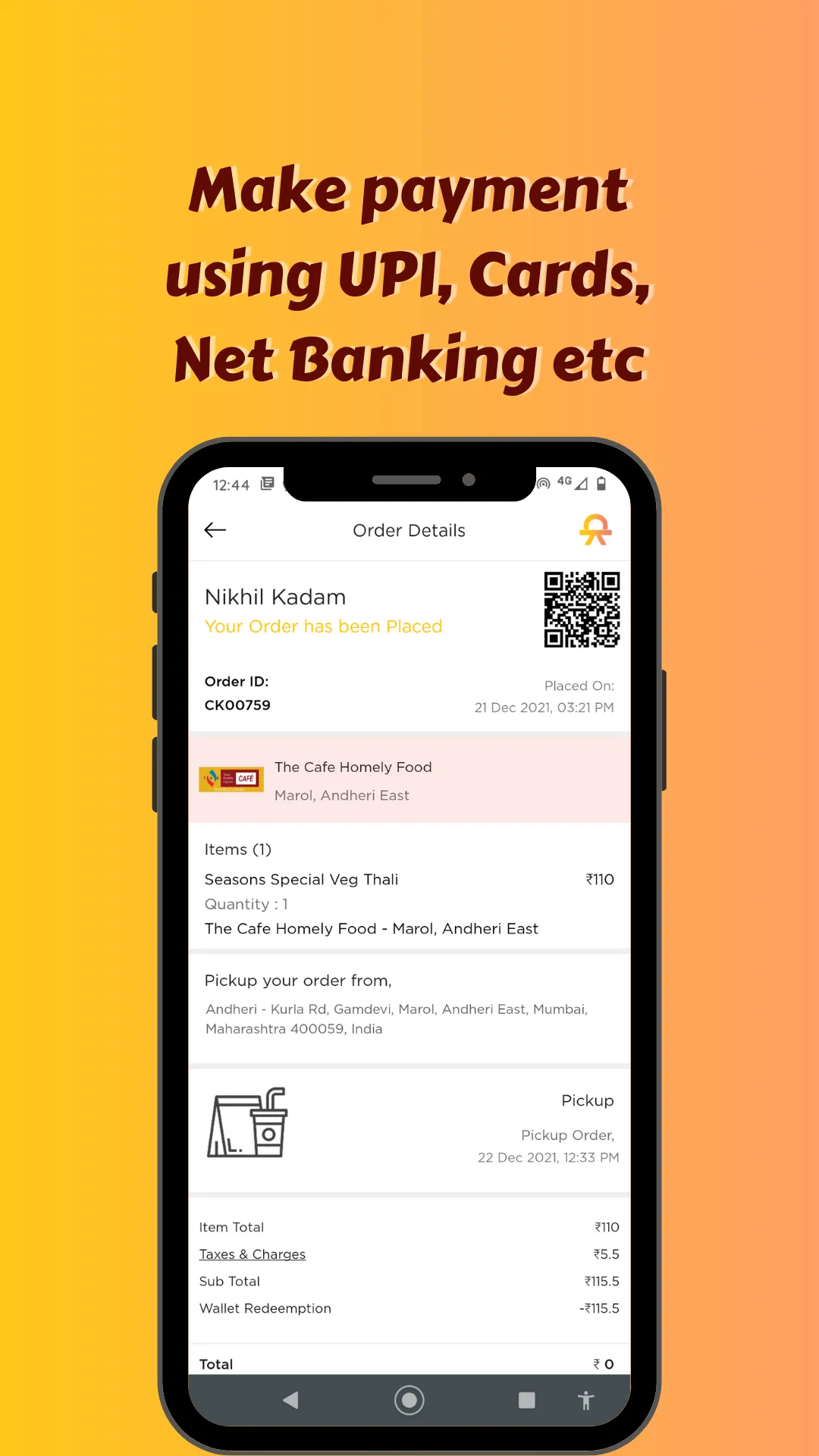 CloudKitch Food@Work | Indus Appstore | Screenshot