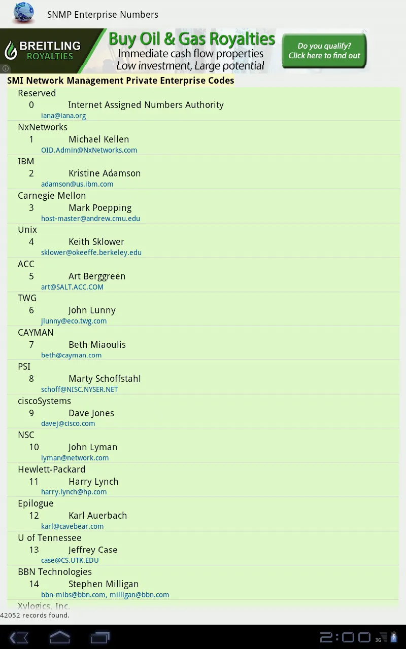 SNMP Enterprise Numbers | Indus Appstore | Screenshot