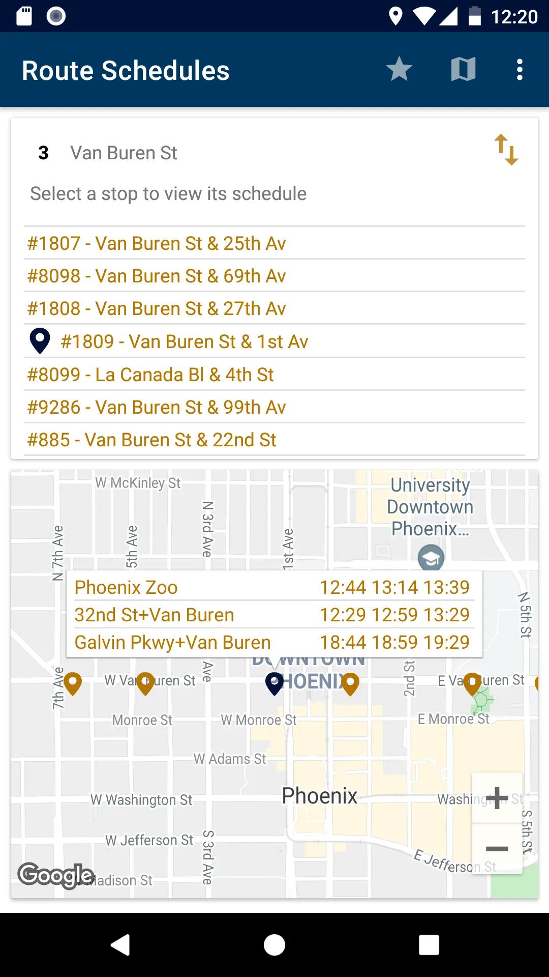 Bus Schedule | Indus Appstore | Screenshot