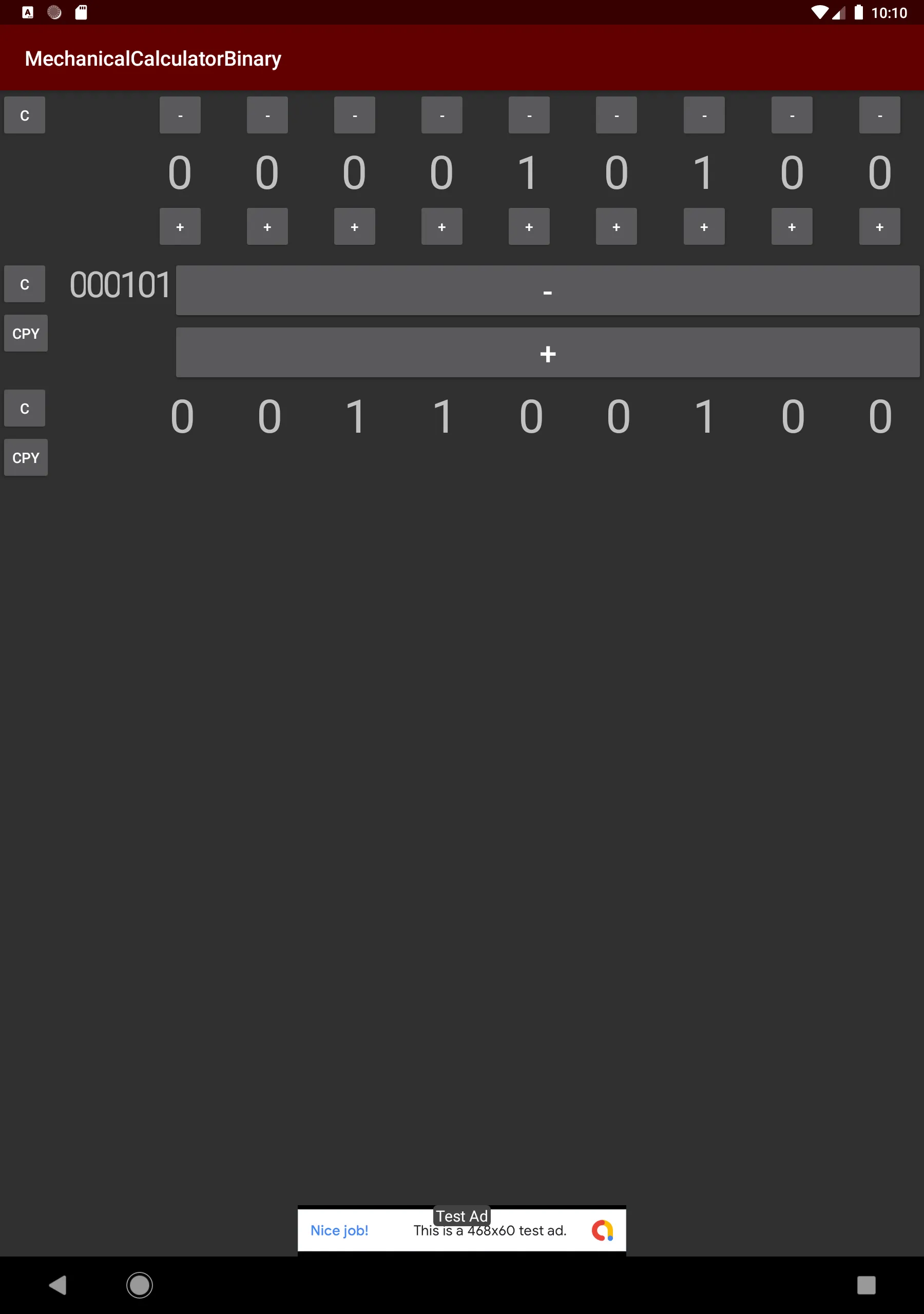 Mechanical Calculator (Binary) | Indus Appstore | Screenshot