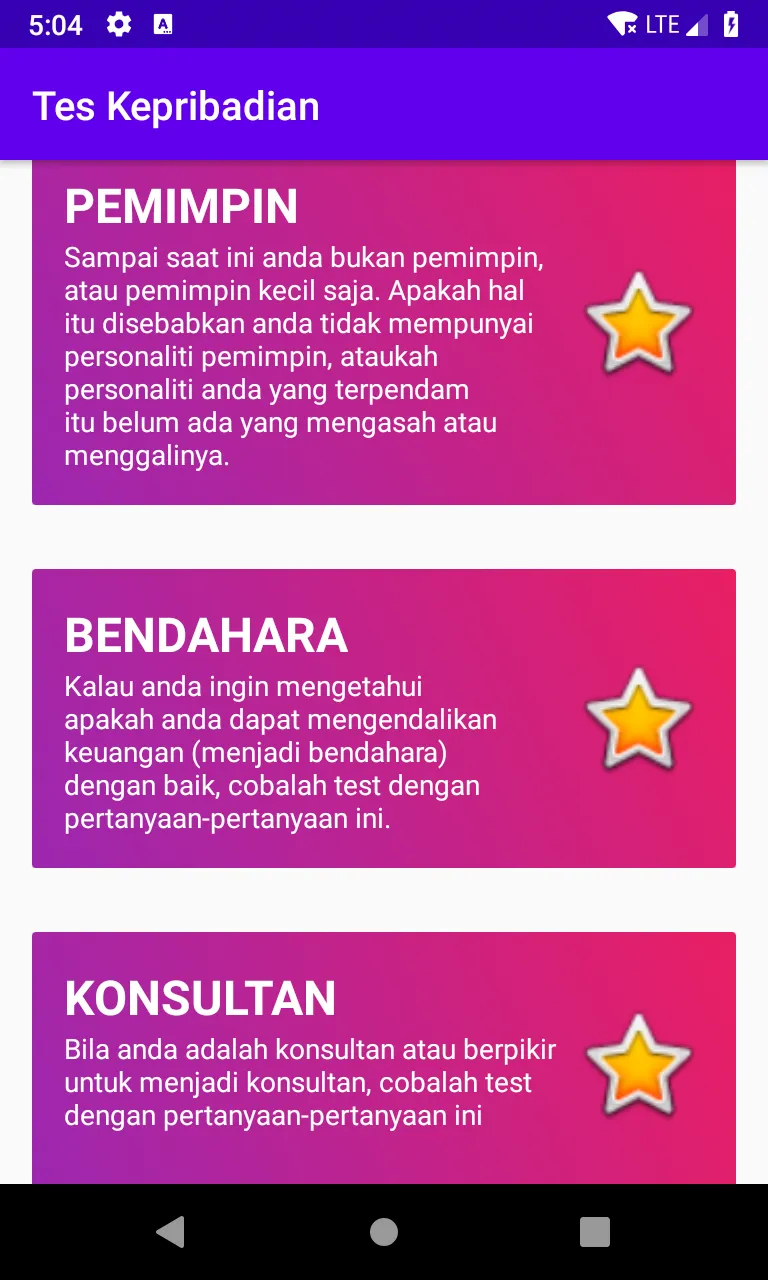 Tes Personaliti / Kepribadian | Indus Appstore | Screenshot