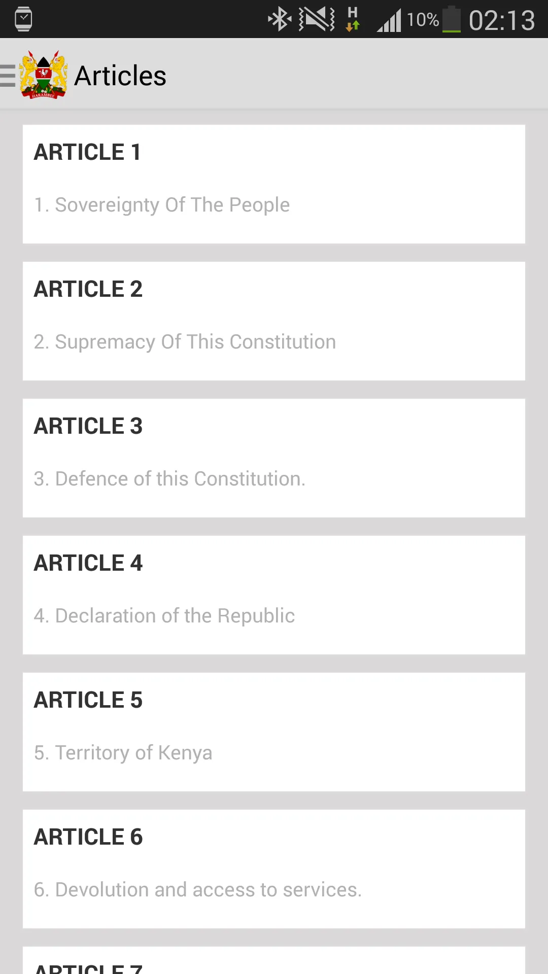 Kenyan Constitution | Indus Appstore | Screenshot