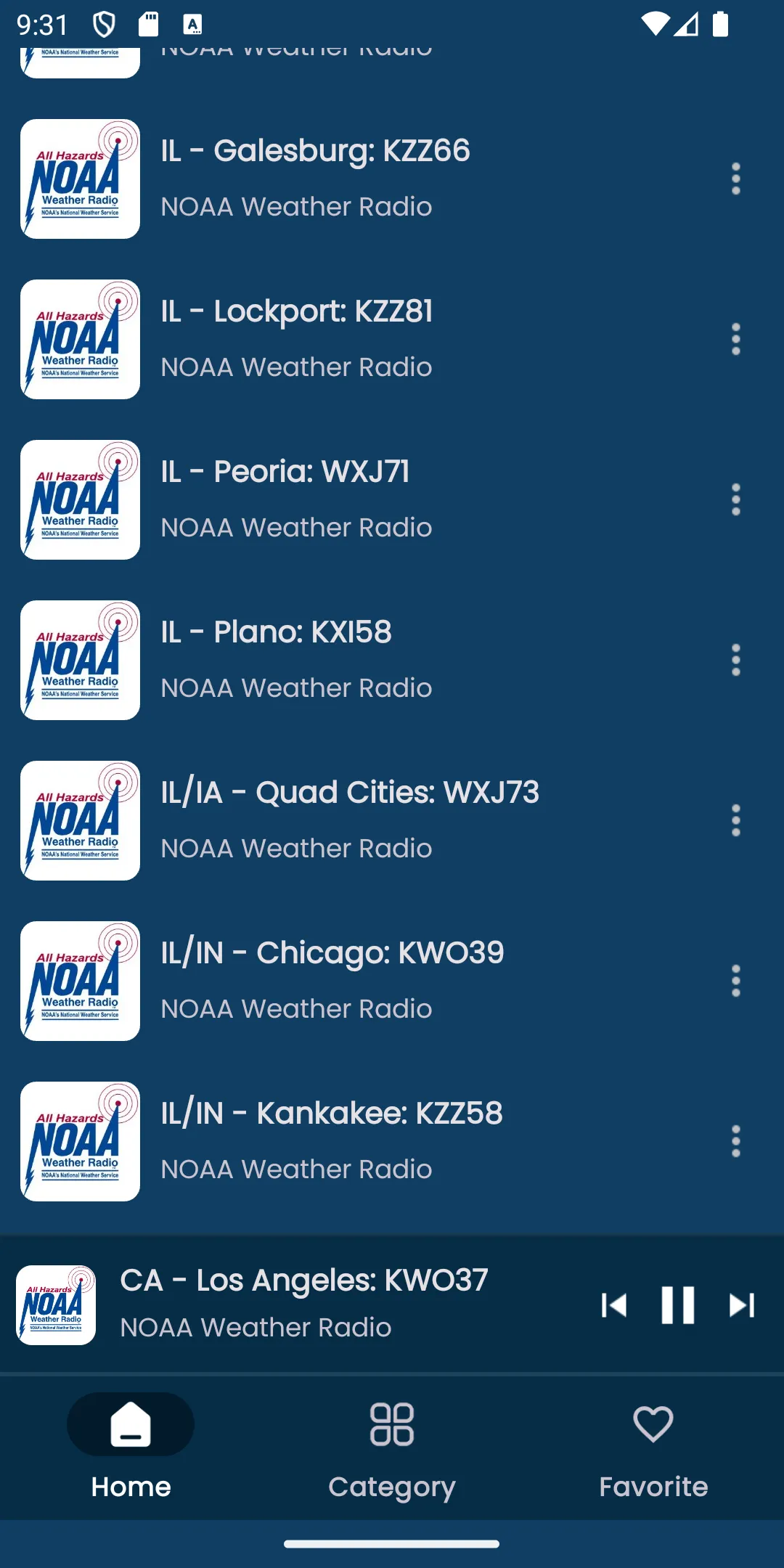 NOAA Weather Radio Stations | Indus Appstore | Screenshot