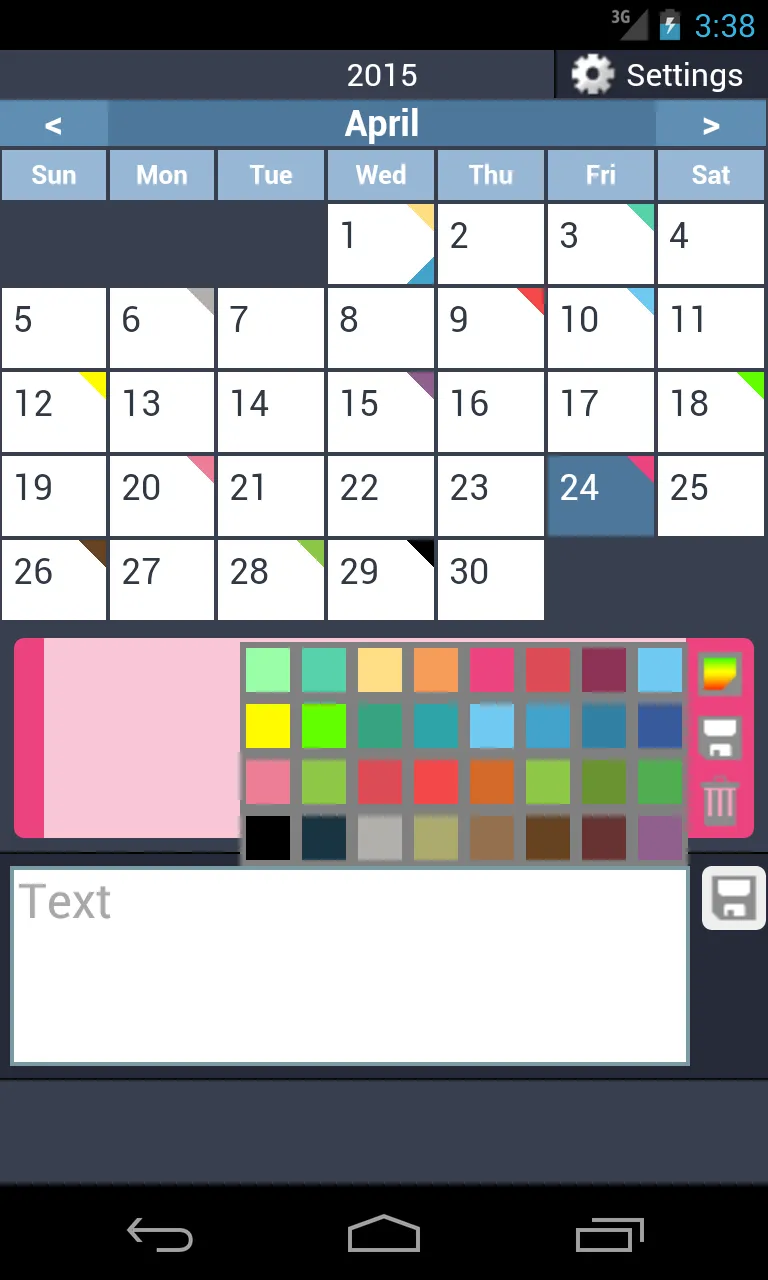 Calendar with Colors | Indus Appstore | Screenshot