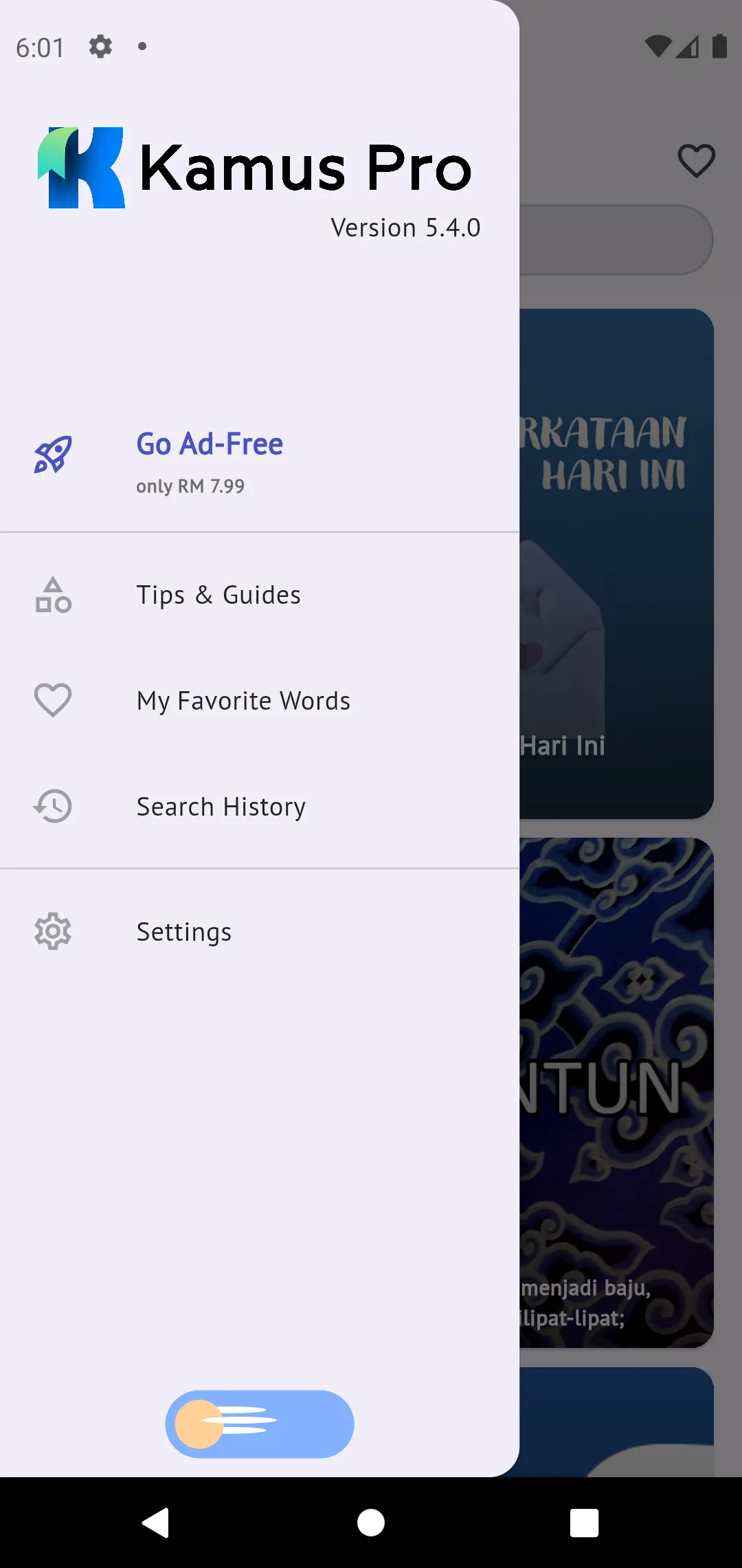 Kamus Pro Malay-English Dict | Indus Appstore | Screenshot