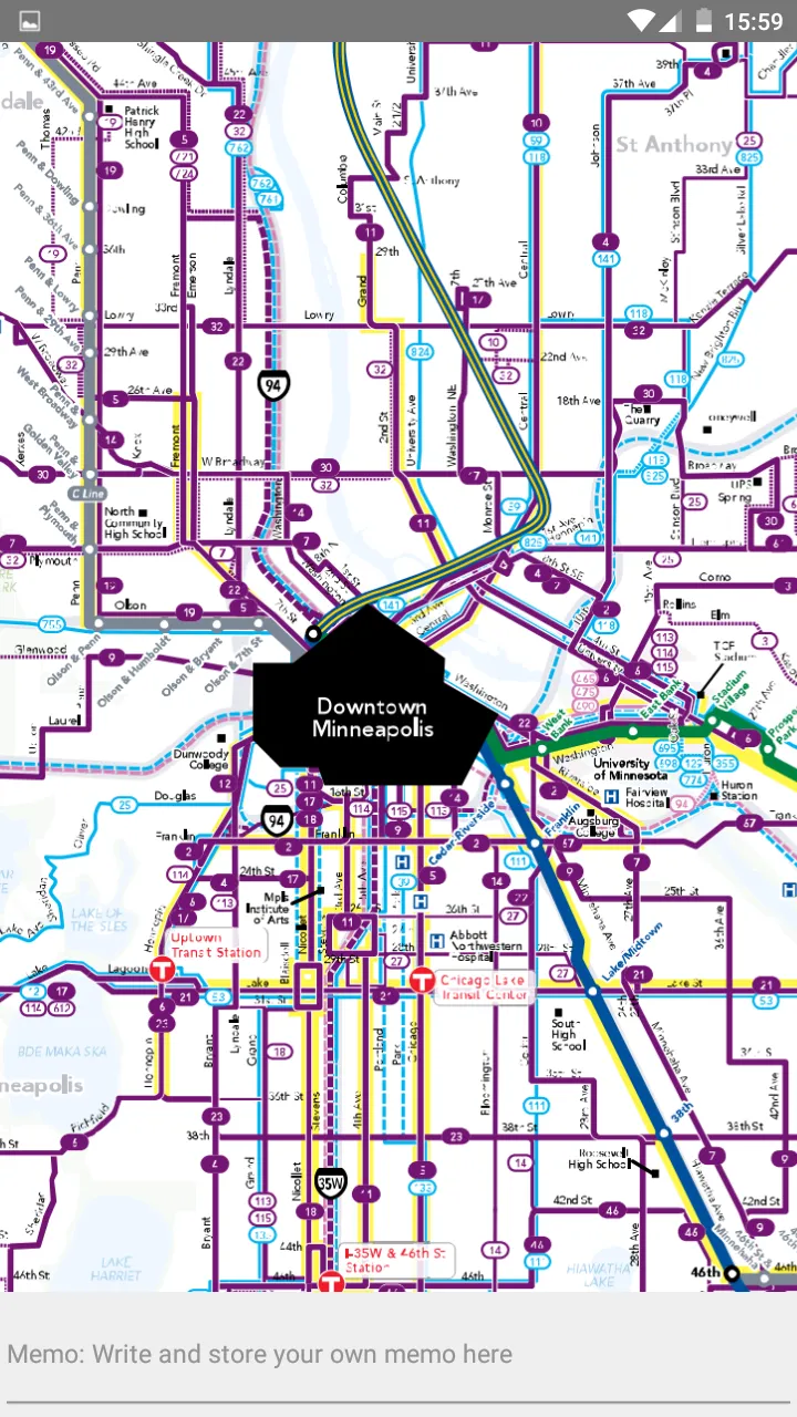 MINNEAPOLIS METRO RAIL BUS MAP | Indus Appstore | Screenshot