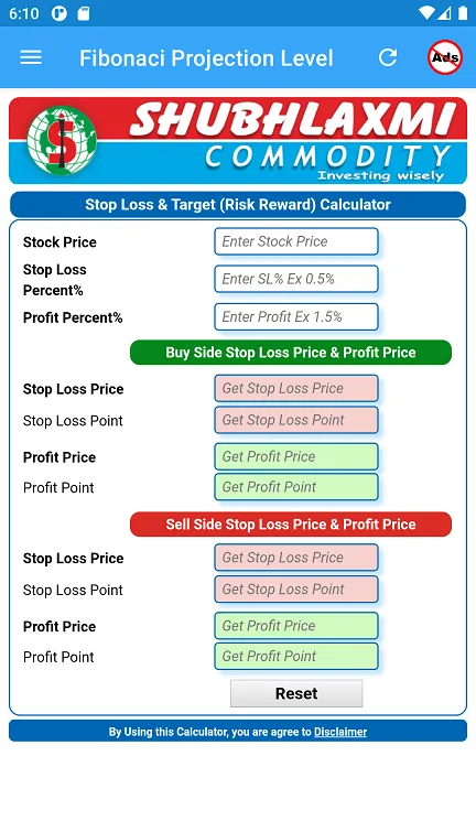 Fibonaci Projection Calculator | Indus Appstore | Screenshot