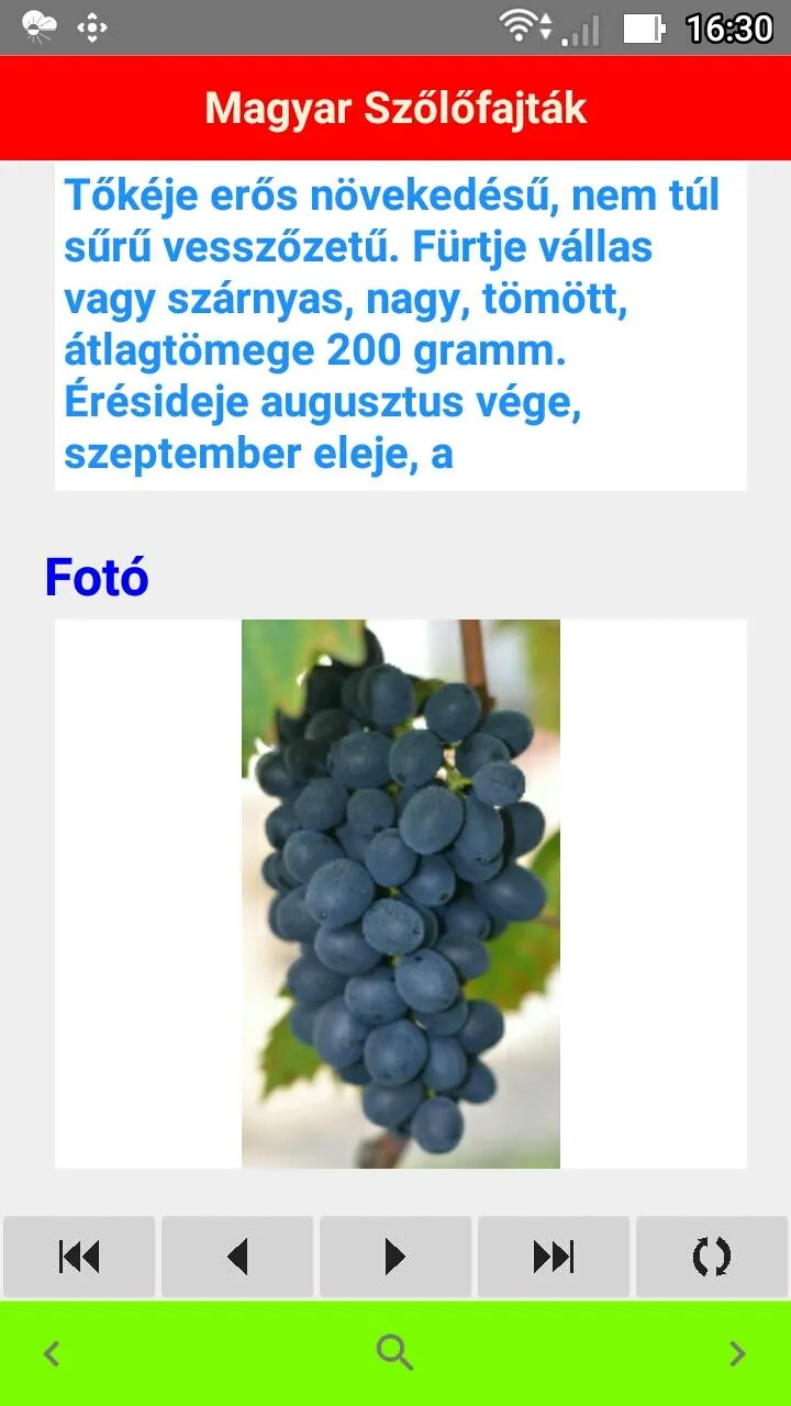 Magyar Szőlőfajták | Indus Appstore | Screenshot