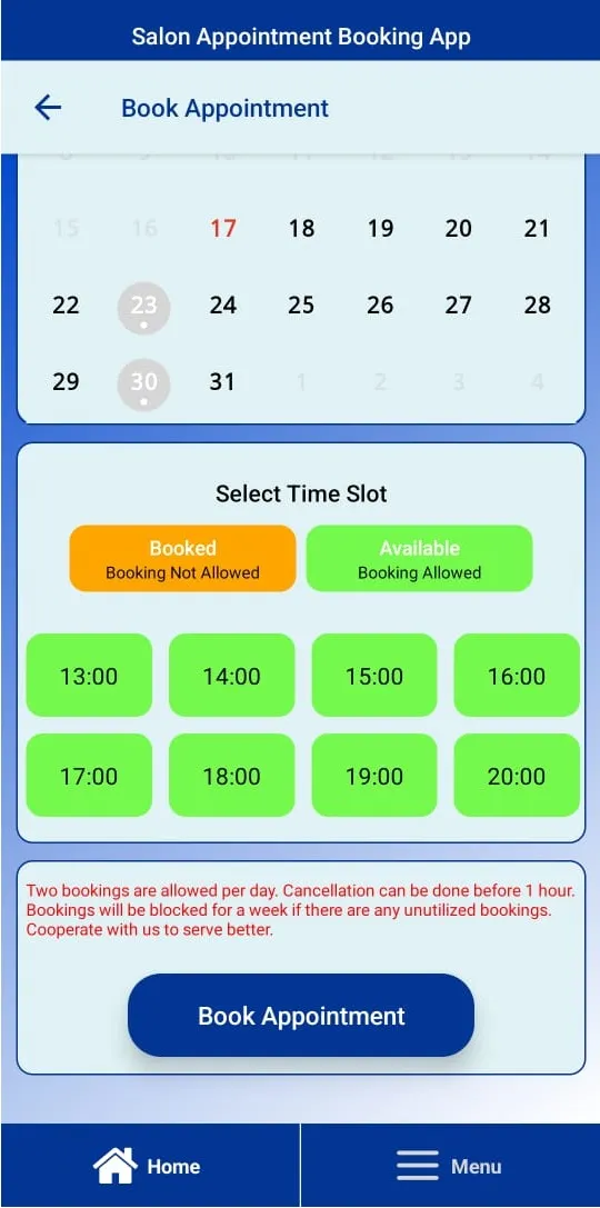 Salon Slot Booking | Indus Appstore | Screenshot