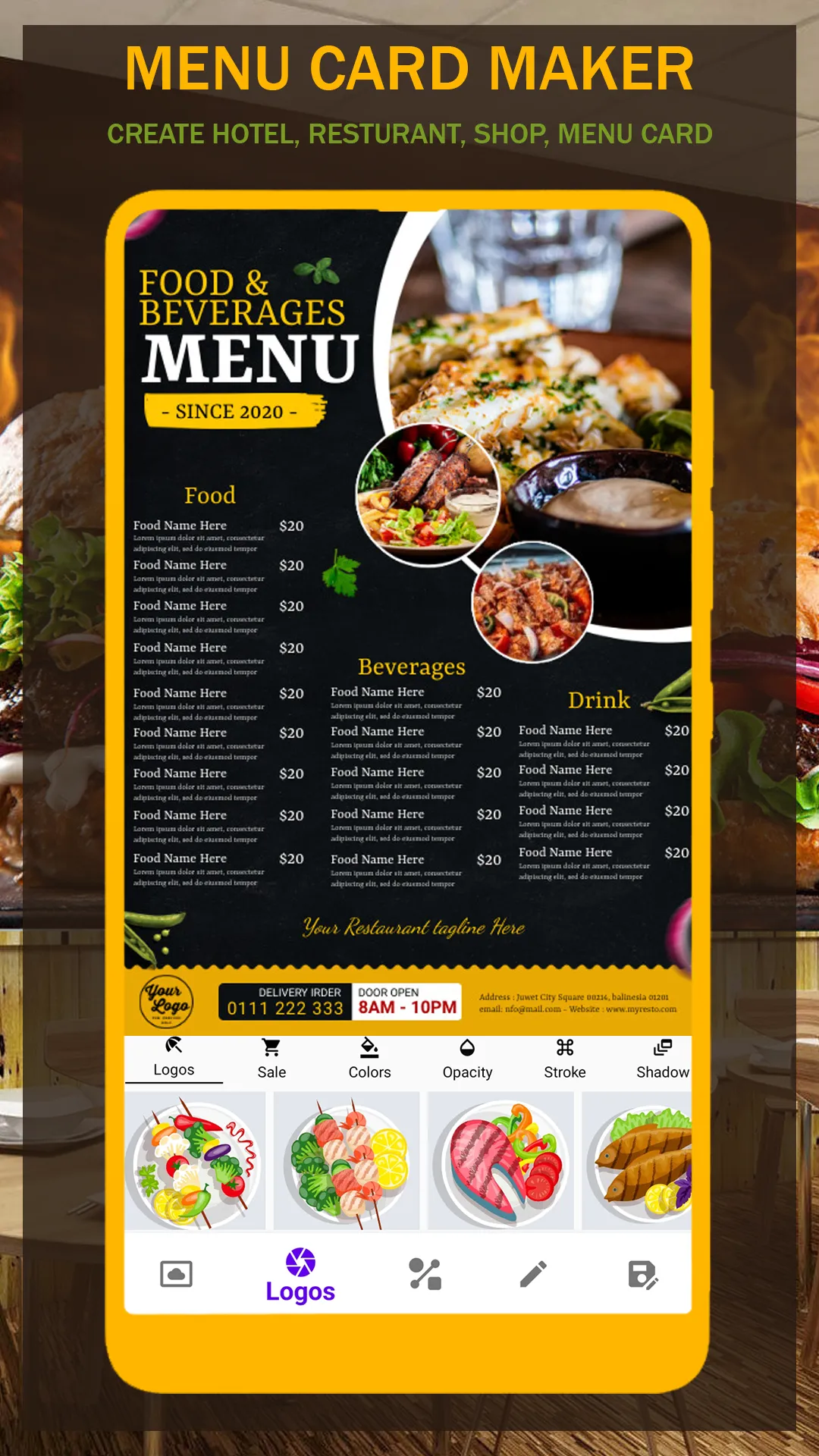 Menu Maker - Designs Creator | Indus Appstore | Screenshot