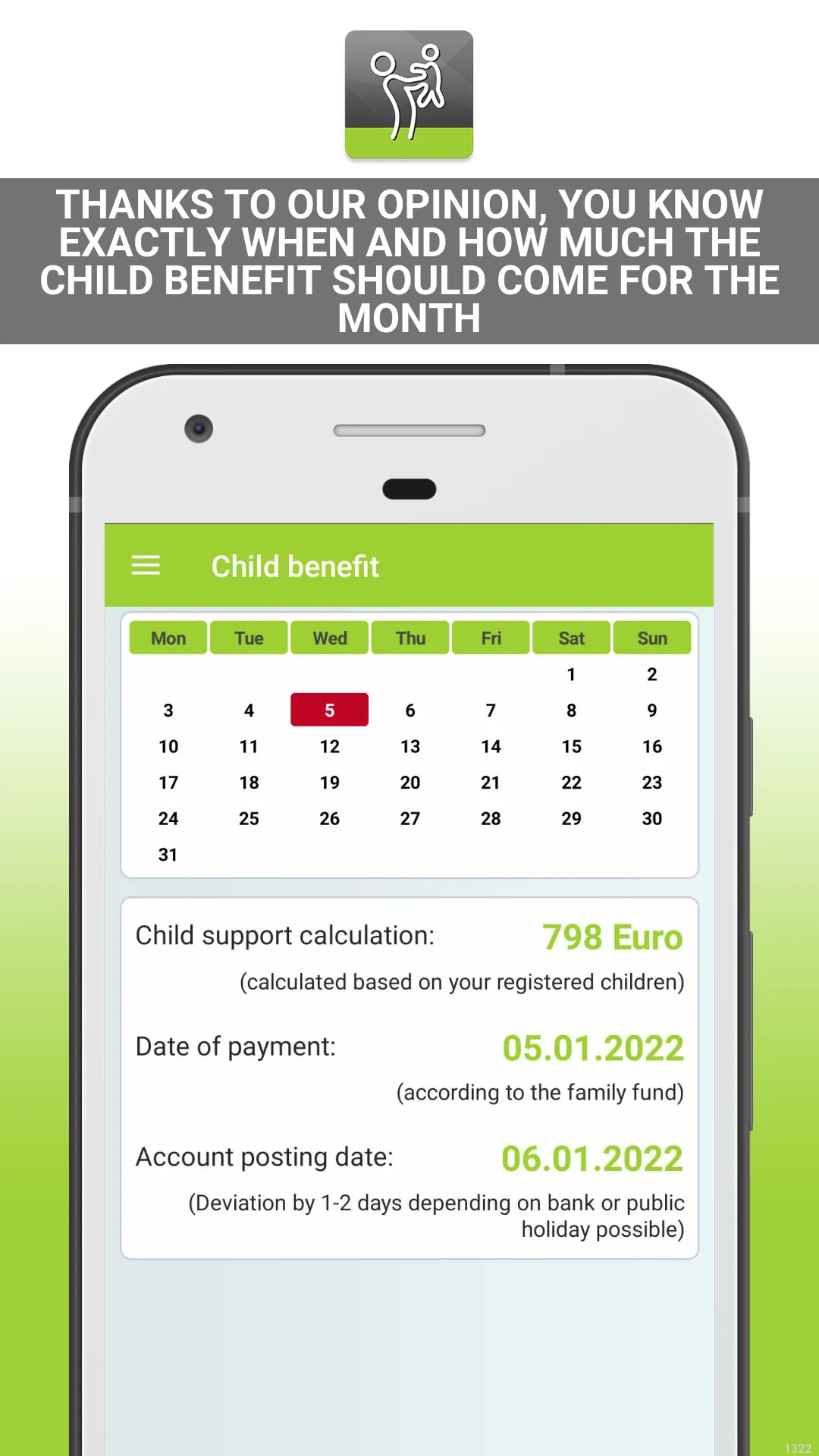 Child benefit - payment dates | Indus Appstore | Screenshot