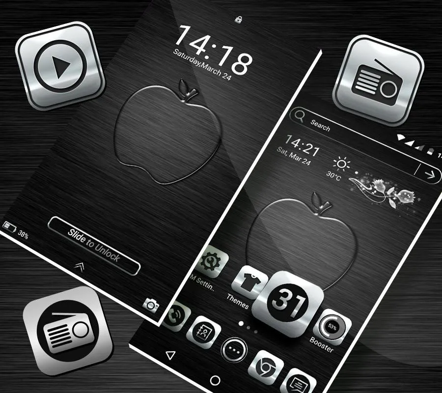 Crystal Silver Launcher Theme | Indus Appstore | Screenshot