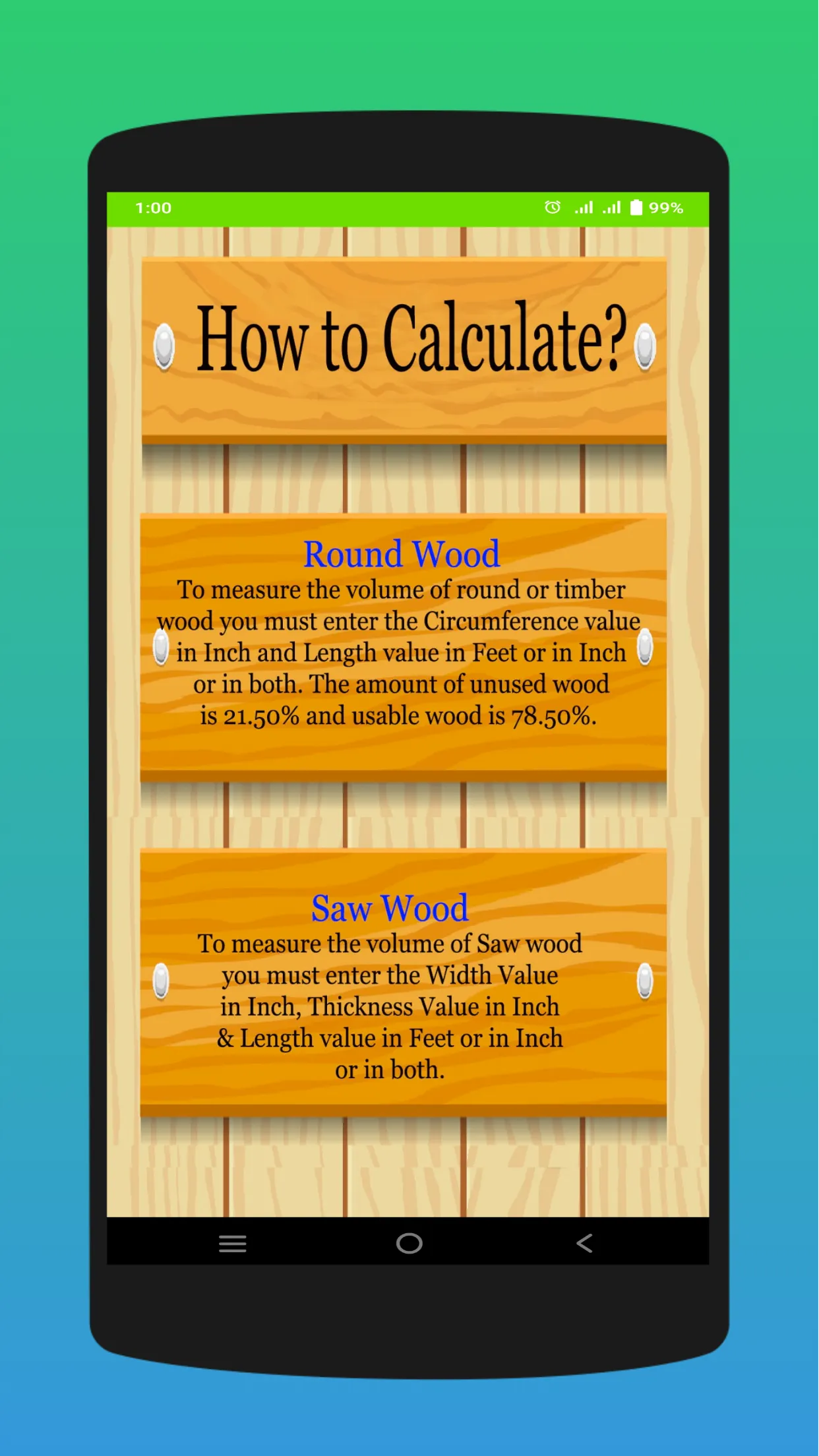 Wood Calculator | Indus Appstore | Screenshot