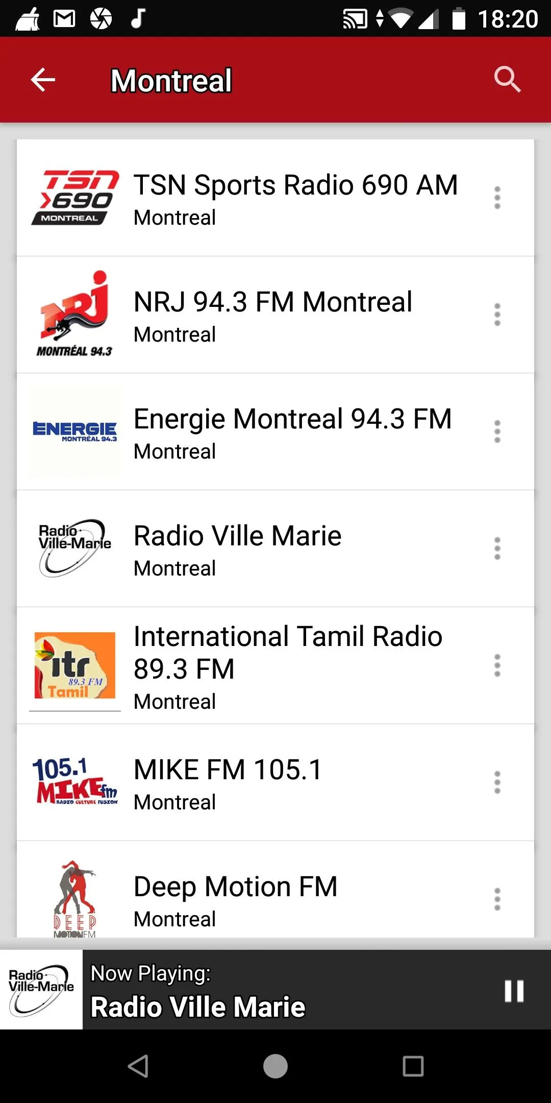 Quebec Radio Stations - Canada | Indus Appstore | Screenshot