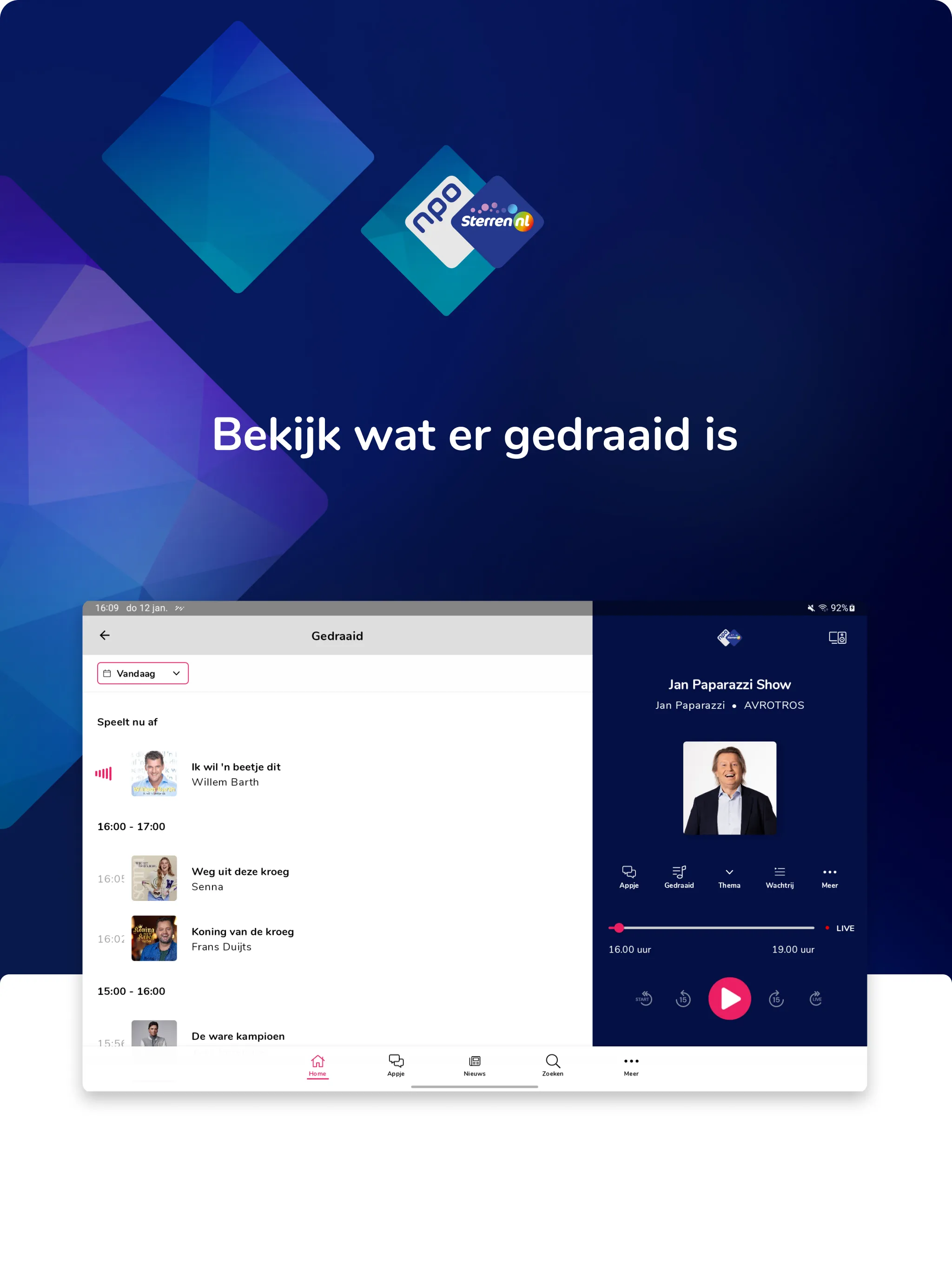 NPO Sterren NL | Indus Appstore | Screenshot