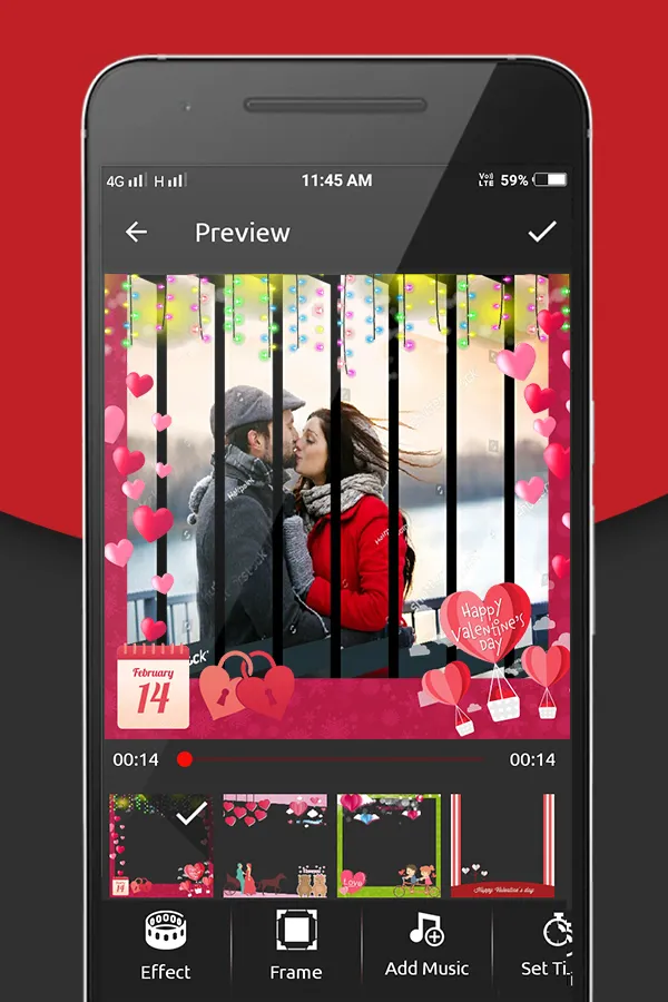 Valentin Day Video Maker Music | Indus Appstore | Screenshot