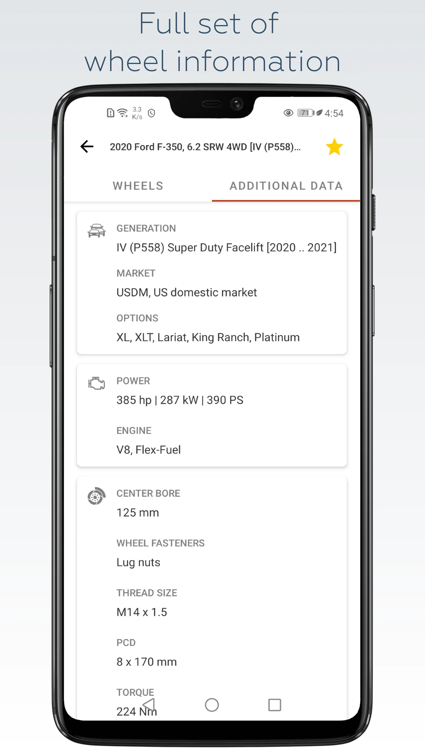 Wheel Size - Fitment database | Indus Appstore | Screenshot