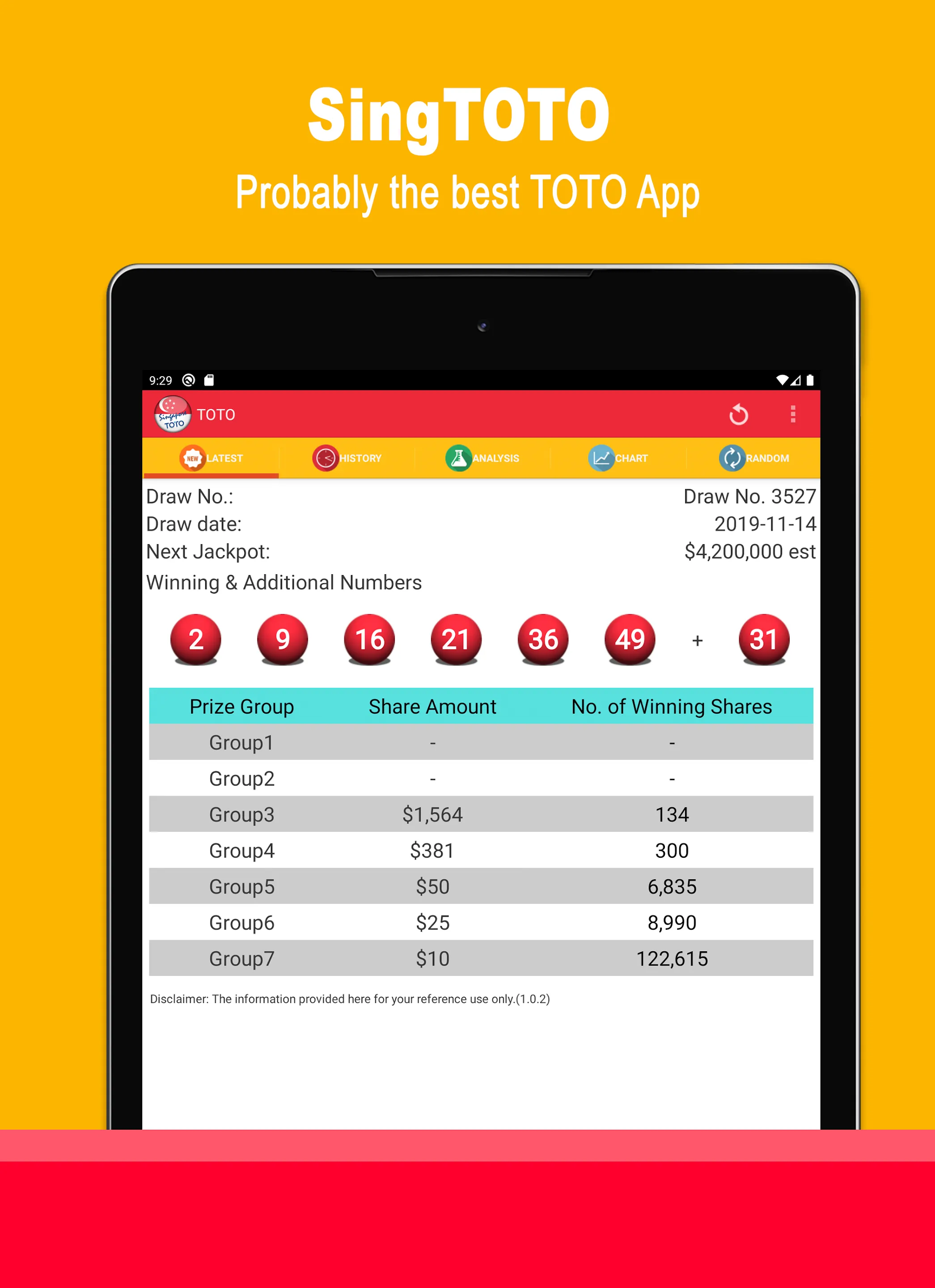 TOTO Live Result - Singapore | Indus Appstore | Screenshot