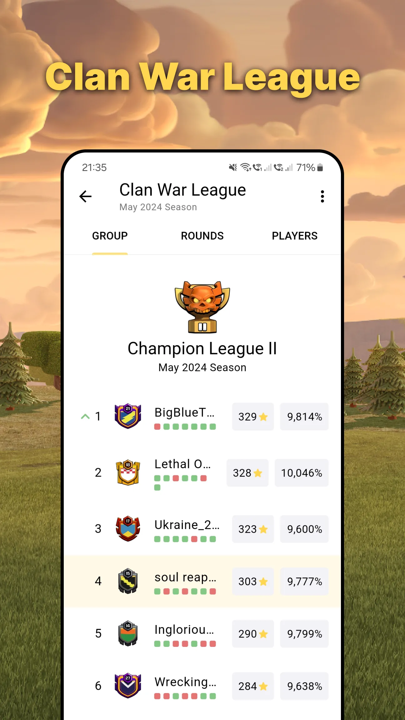 War Report for Clash of Clans | Indus Appstore | Screenshot