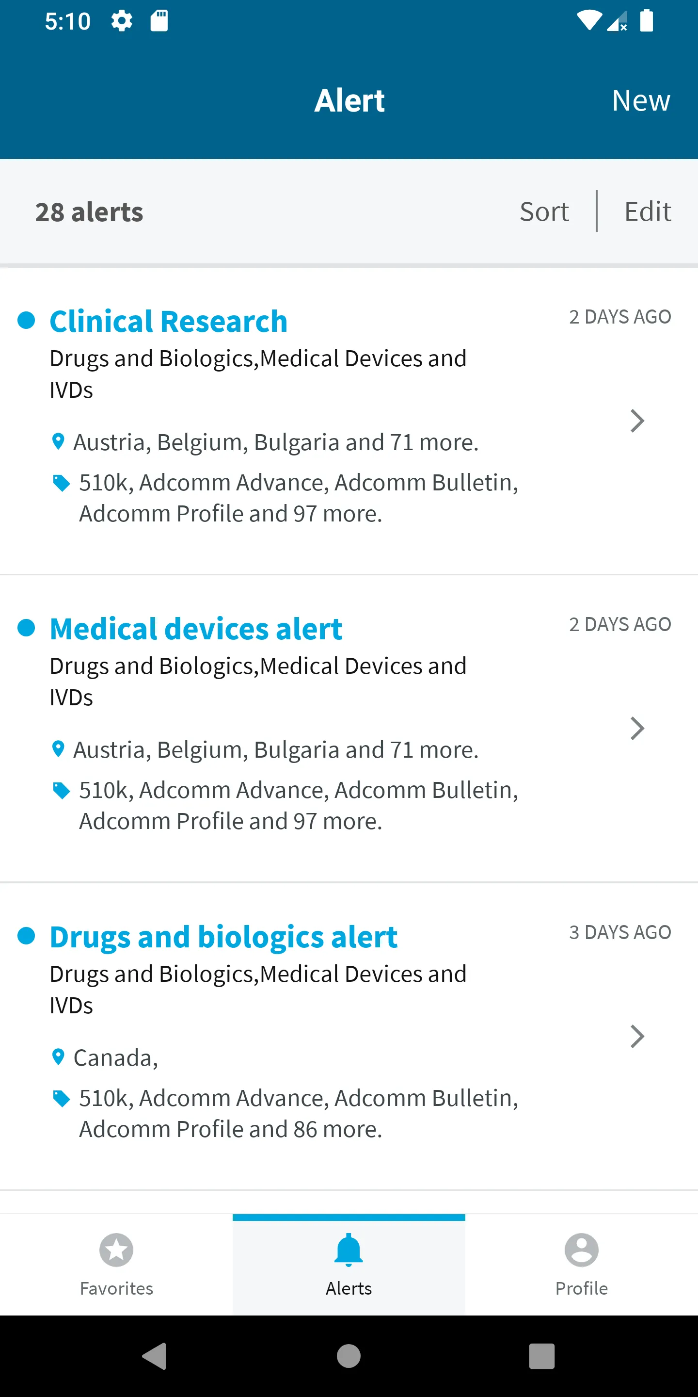 Cortellis Regulatory Alerts | Indus Appstore | Screenshot