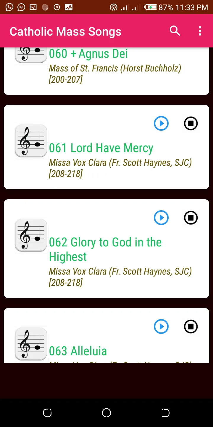 Catholic Mass Songs | Indus Appstore | Screenshot