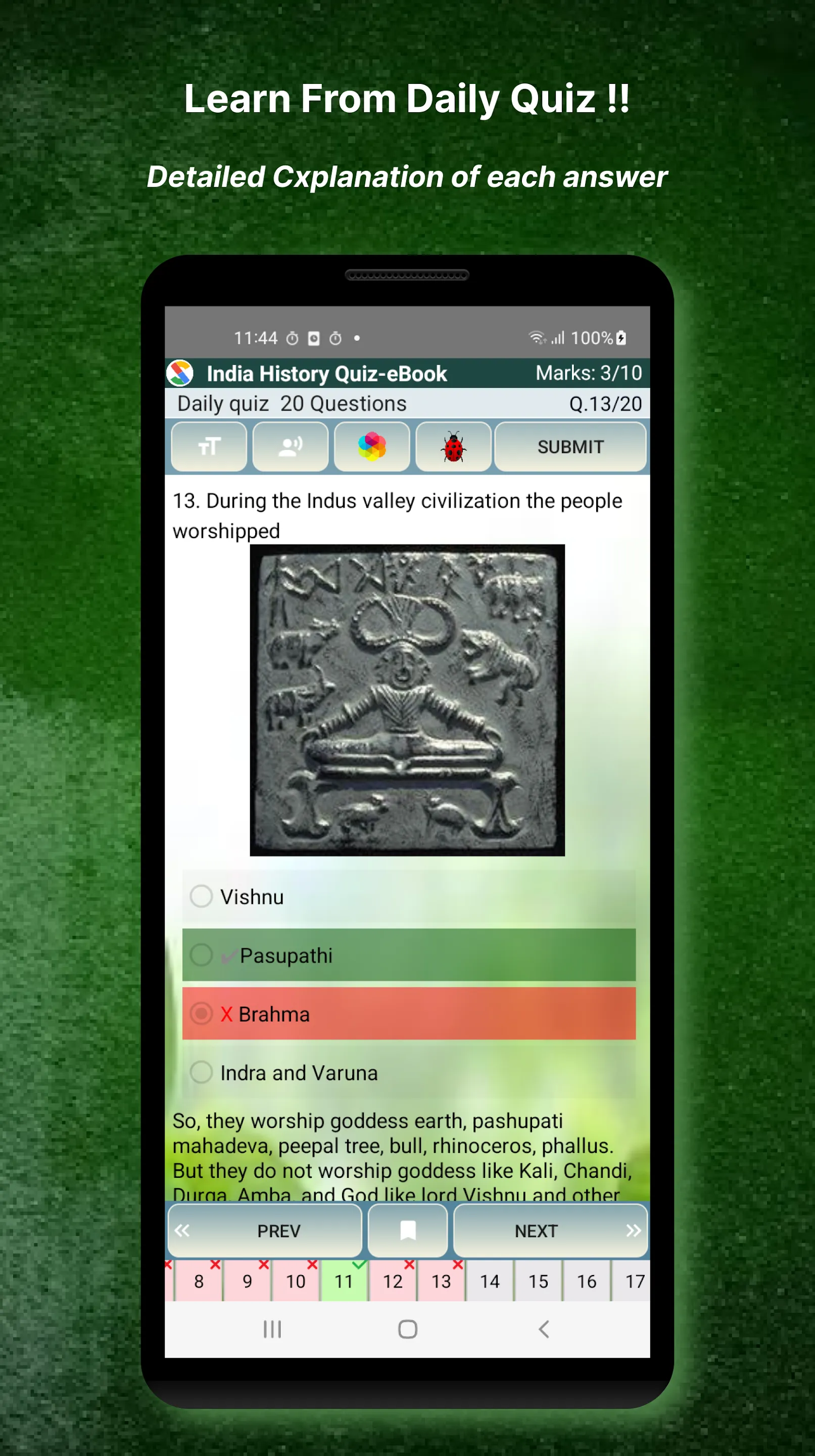 Indian History Quiz & eBook | Indus Appstore | Screenshot