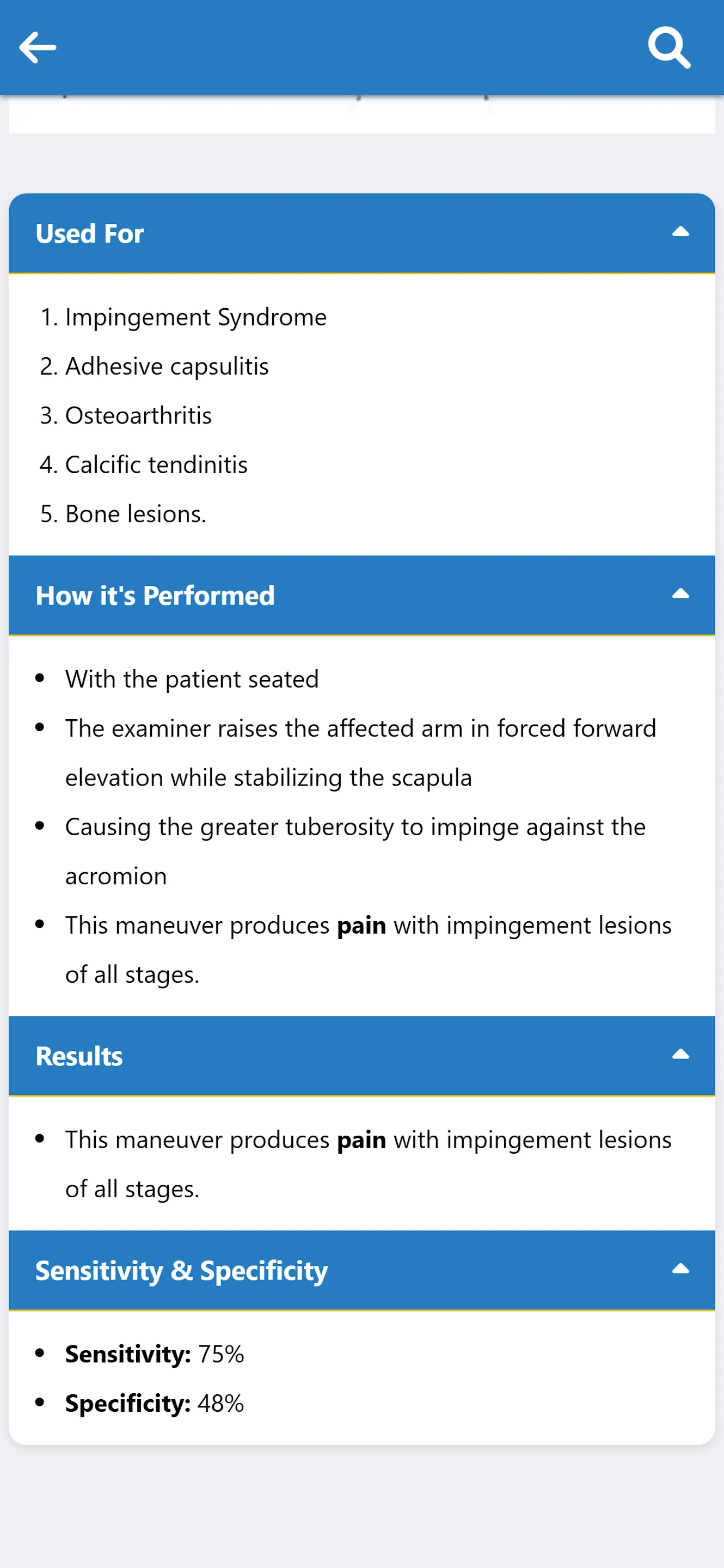 Orthopaedic Special Tests | Indus Appstore | Screenshot