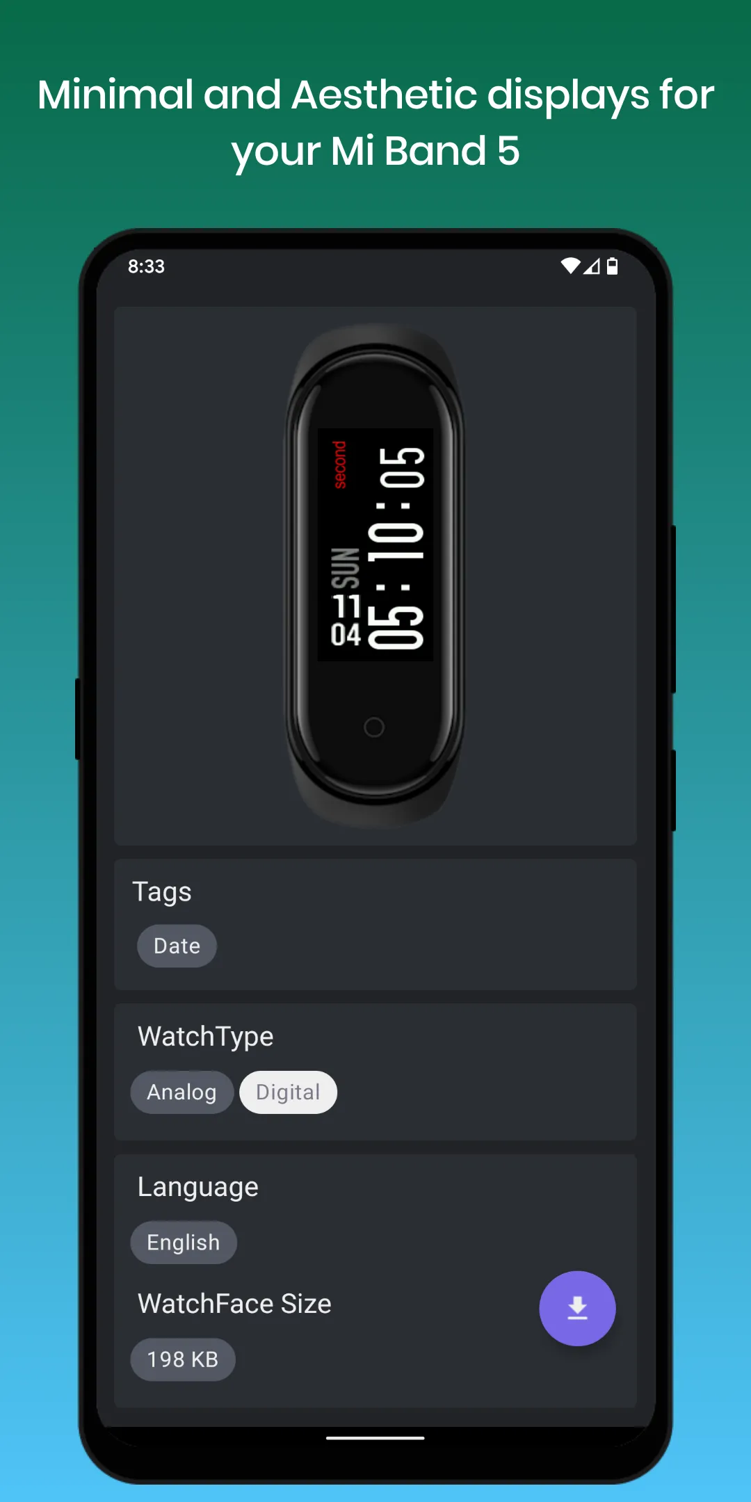 Mi Band 5 Watch Faces | Indus Appstore | Screenshot