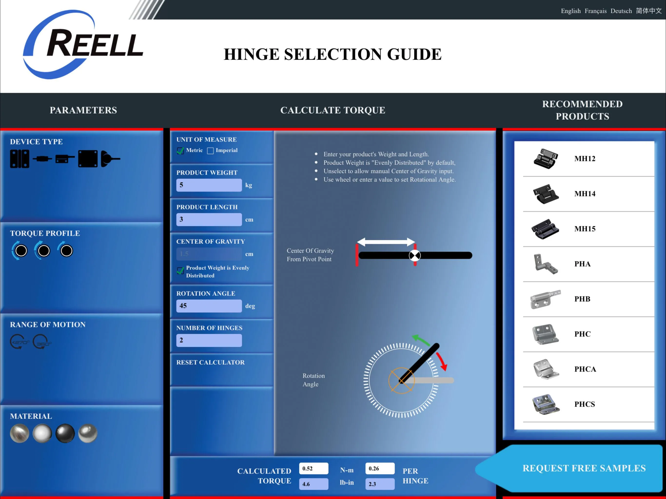 Reell Hinge Selection Guide | Indus Appstore | Screenshot