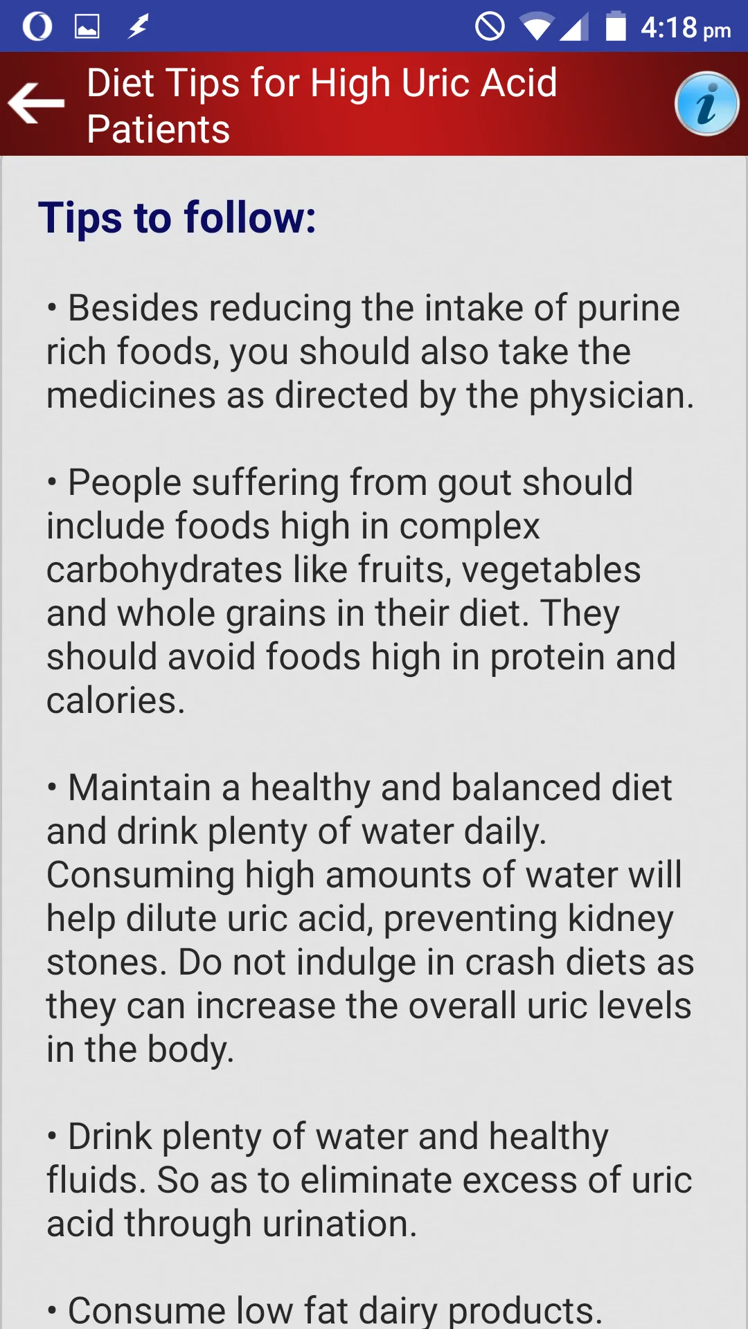 Arthritis Gout Uric Acid Diet | Indus Appstore | Screenshot