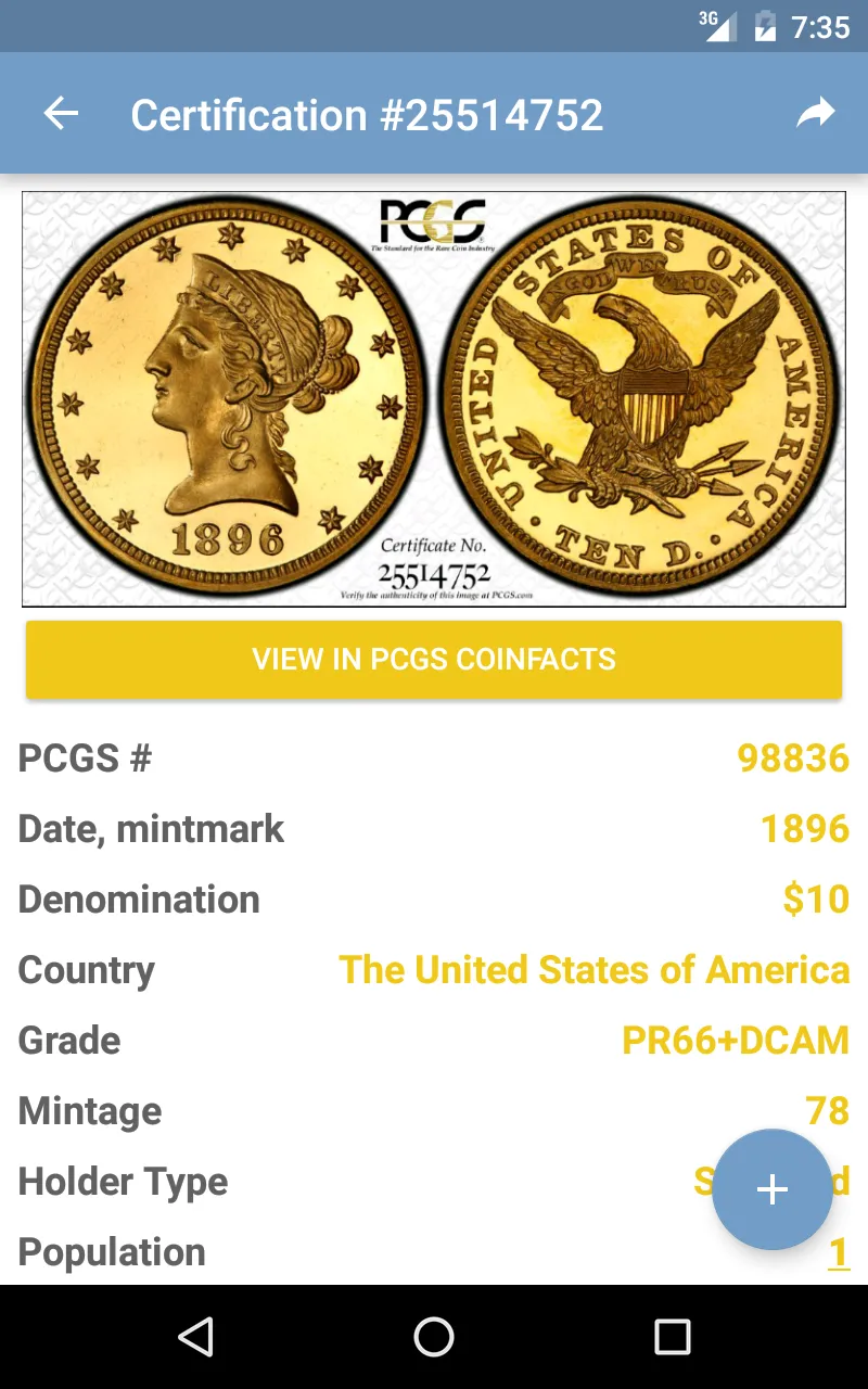 PCGS Cert Verification - Coin  | Indus Appstore | Screenshot