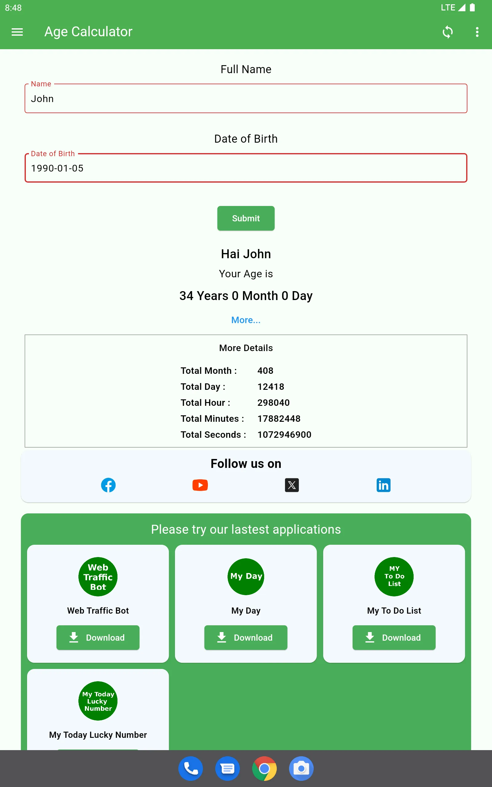 My Age Calculator | Indus Appstore | Screenshot