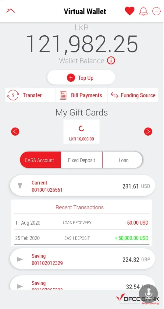 DFCC Virtual Wallet | Indus Appstore | Screenshot