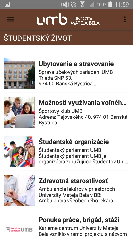 Univerzita Mateja Bela v Bansk | Indus Appstore | Screenshot