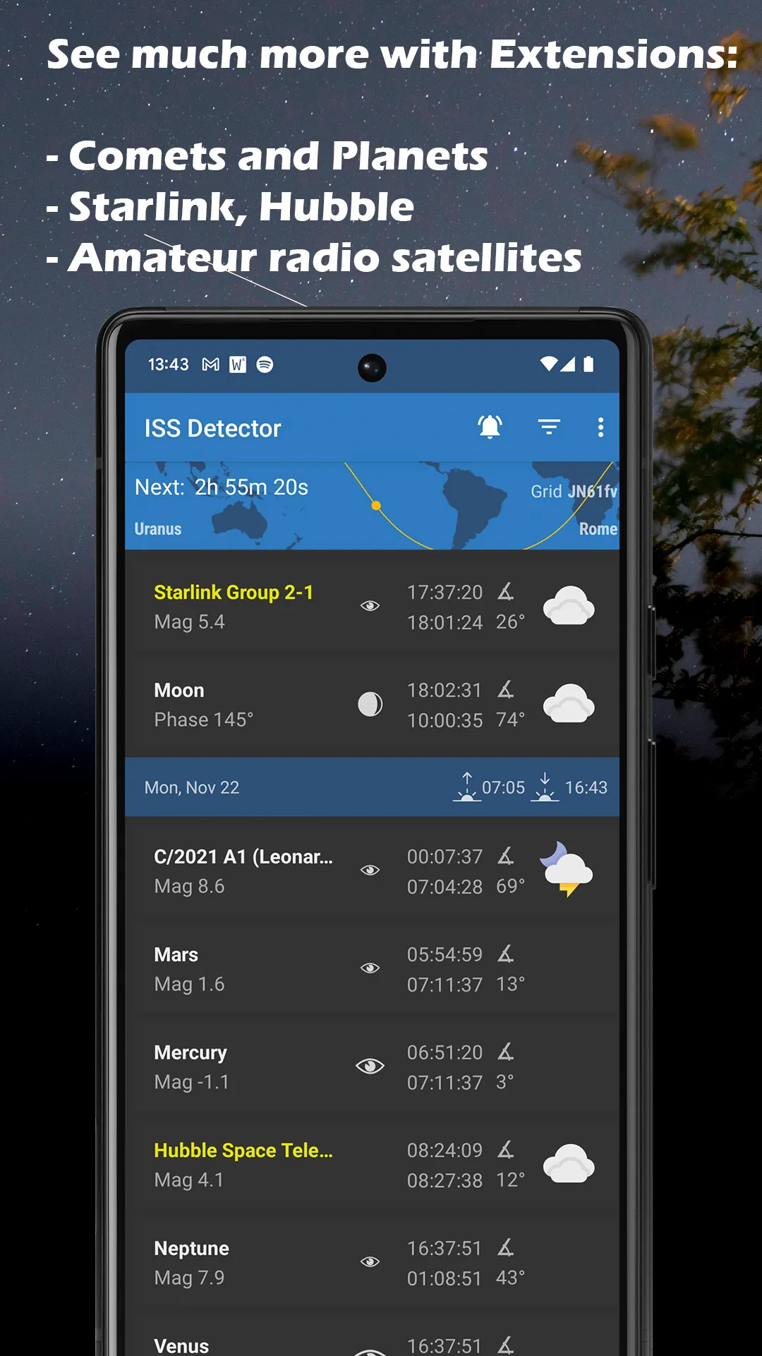 ISS Detector Satellite Tracker | Indus Appstore | Screenshot