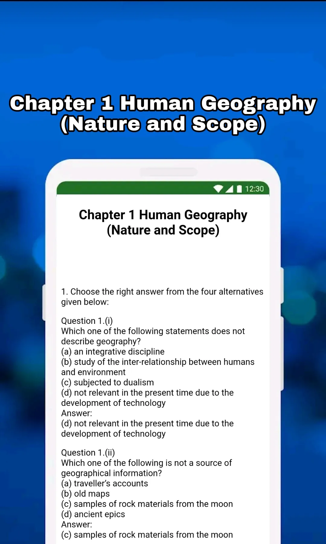 Class 12 Geography Notes & MCQ | Indus Appstore | Screenshot