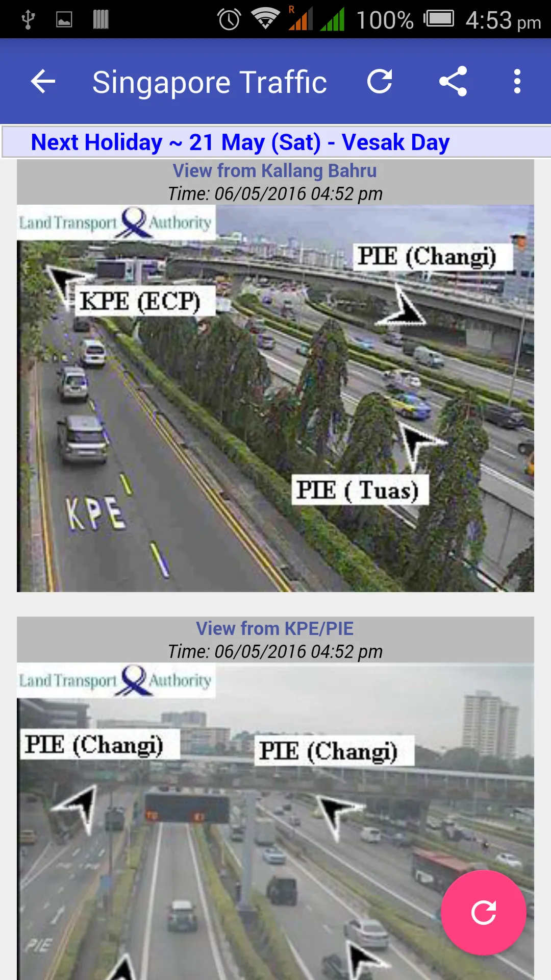 Singapore Traffic Cam | Indus Appstore | Screenshot