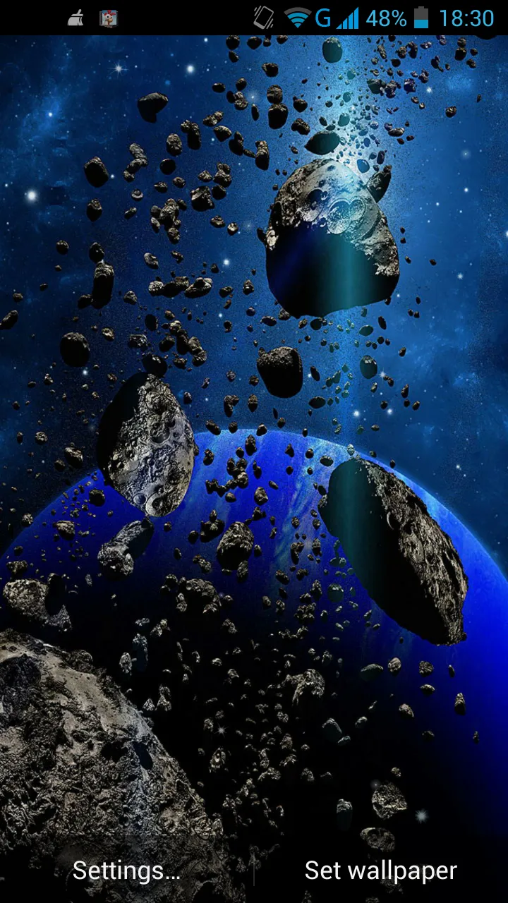 Asteroids Live Wallpaper | Indus Appstore | Screenshot