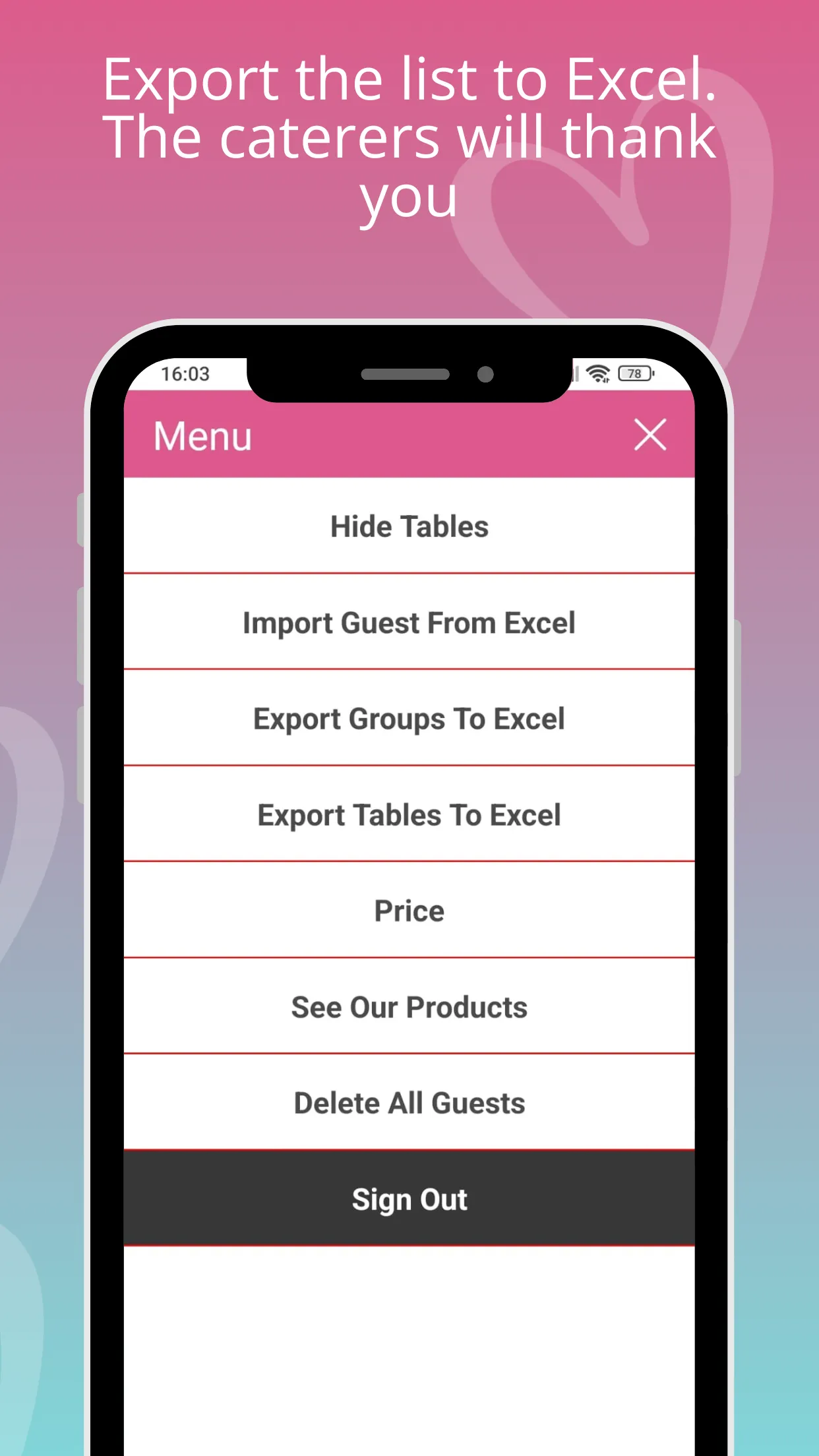 Wedding Guest List. WedGuest | Indus Appstore | Screenshot